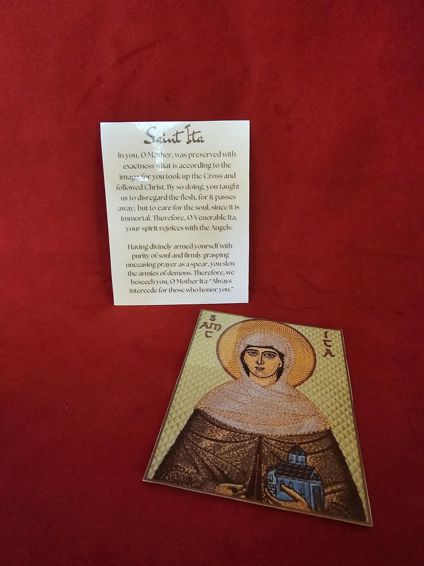 Saint Ita Laminated Orthodox Prayer Reflection Card