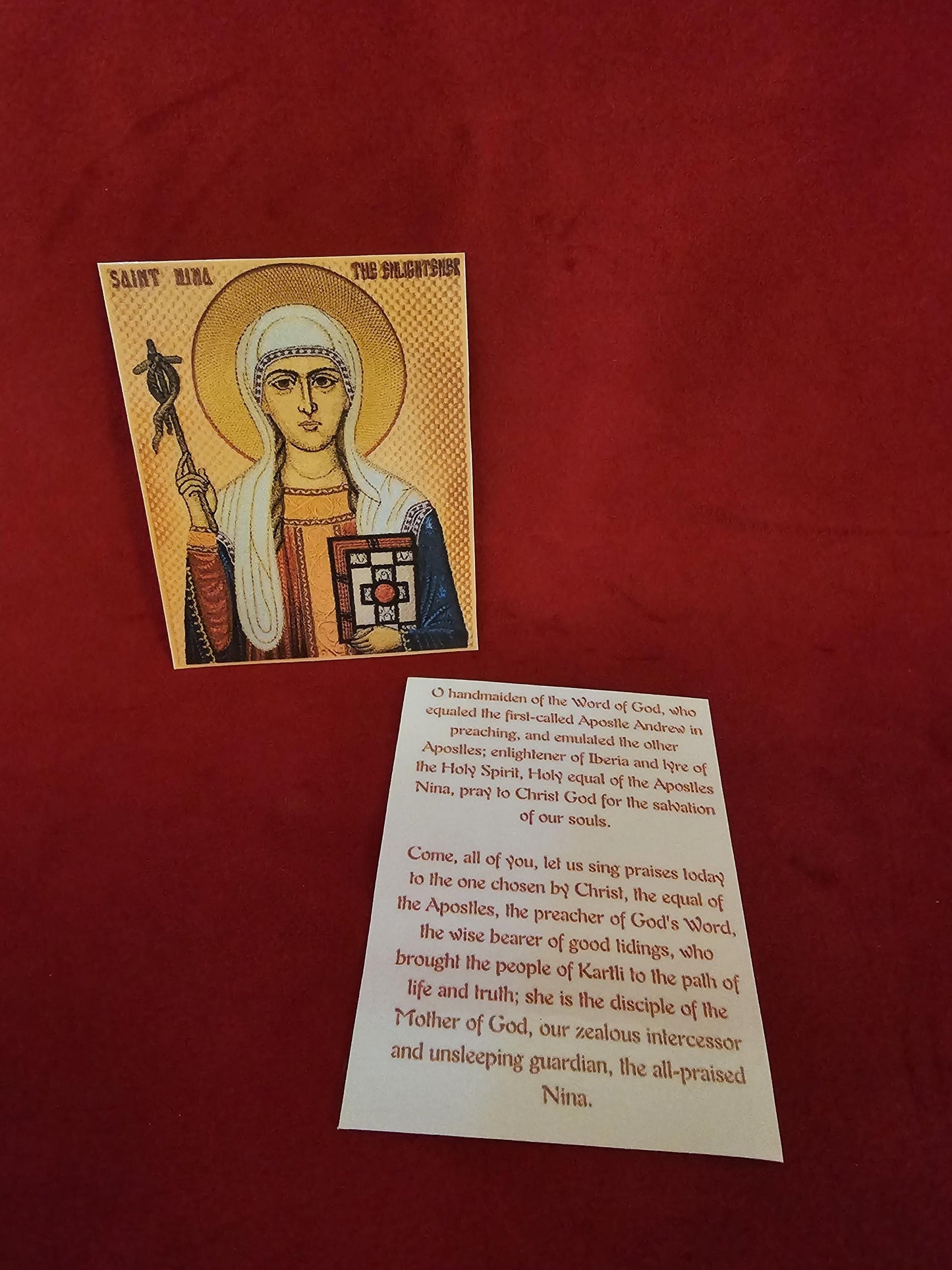 Saint Nina Laminated Orthodox Prayer Card