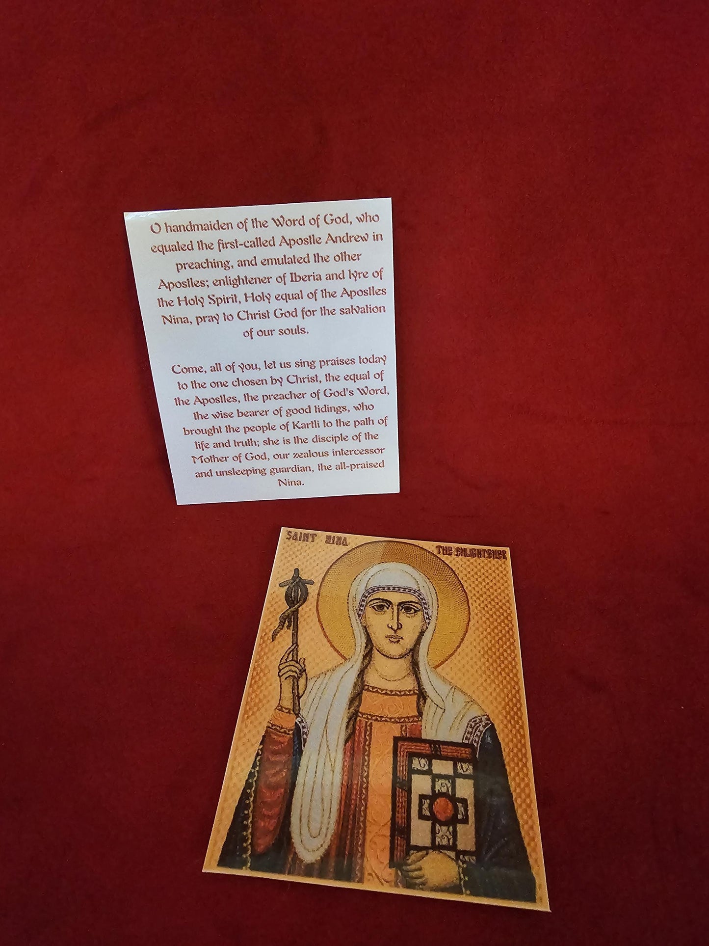 Saint Nina Laminated Orthodox Prayer Card