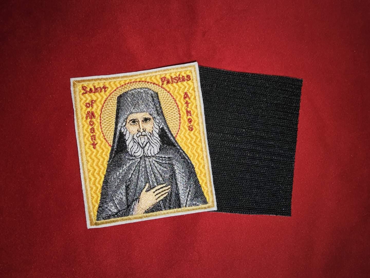 3.5x3.94" Saint Paisios Of Mount Athos Orthodox Embroidered Pocket Icon or Patch