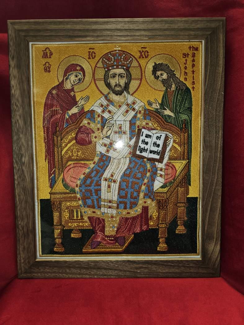 11x14 Jesus Christ The Enthroned Embroidered Orthodox Icon