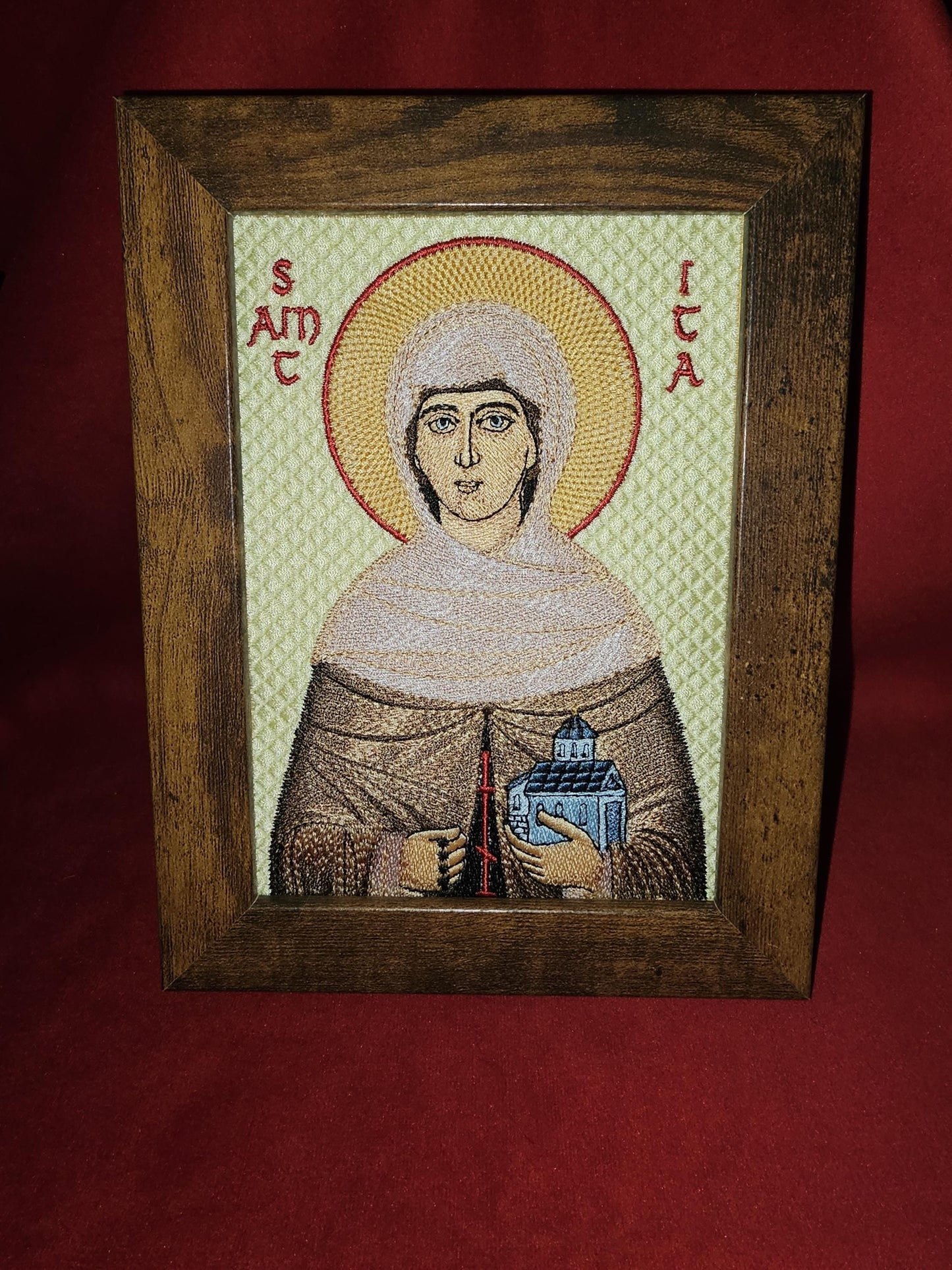 5x7 Saint Ita Embroidered Orthodox Icon- Religious Art