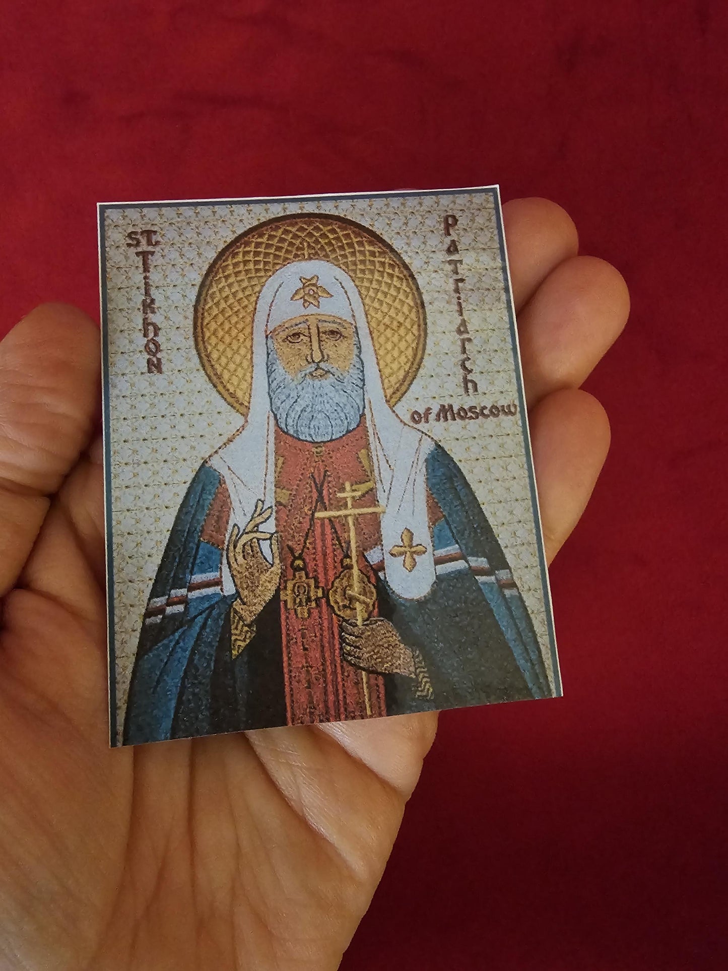 Saint Tikhon Laminated Orthodox Prayer Card