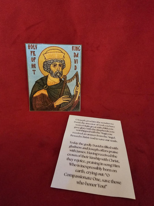 Holy Prophet King David Orthodox Prayer Card