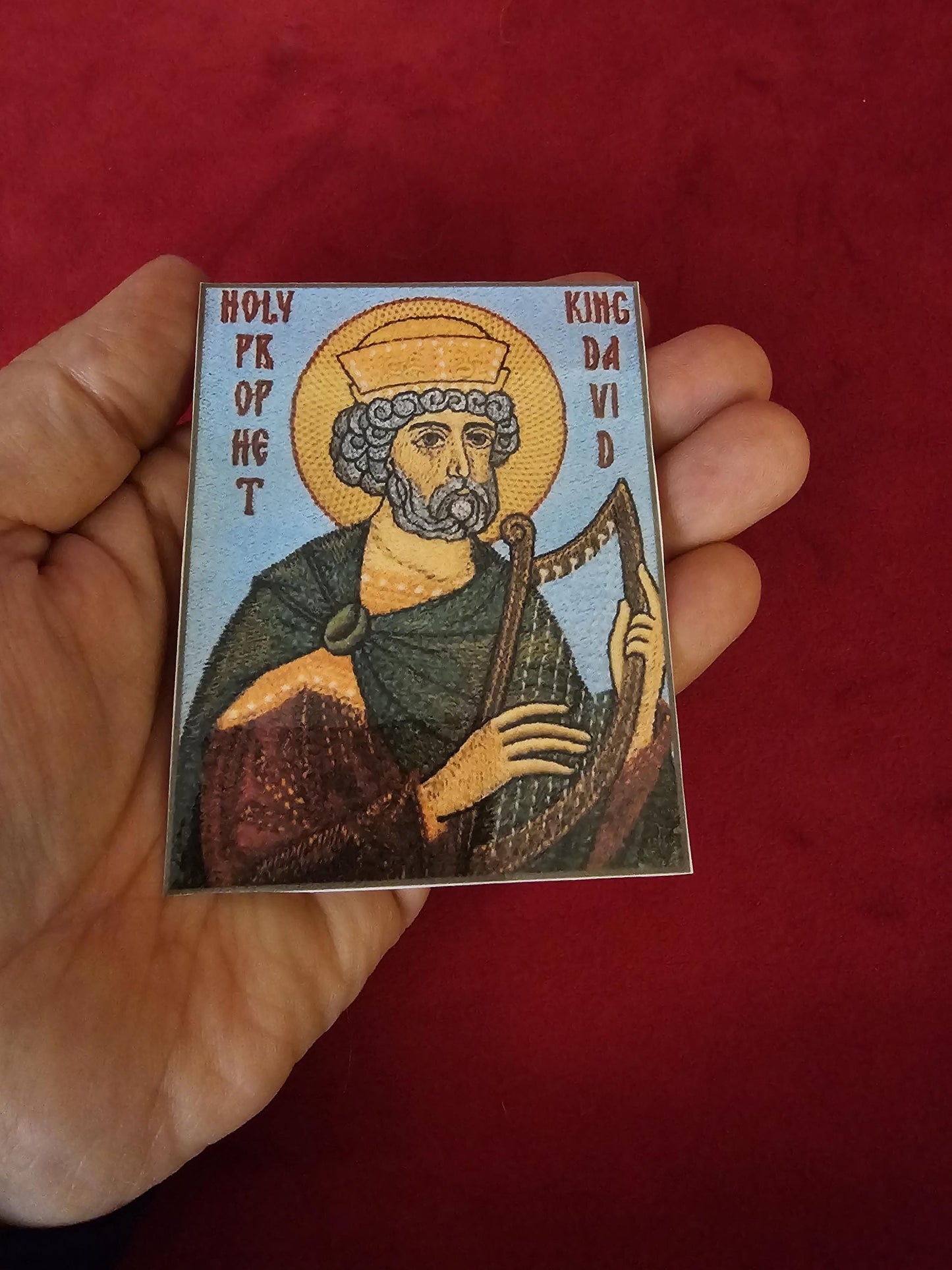 Holy Prophet King David Orthodox Prayer Card