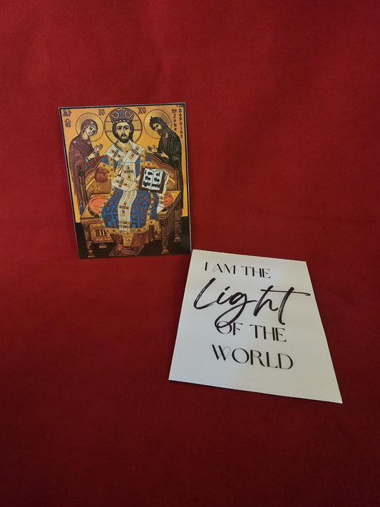 Christ Enthroned Laminated Orthodox Prayer Reflection Card