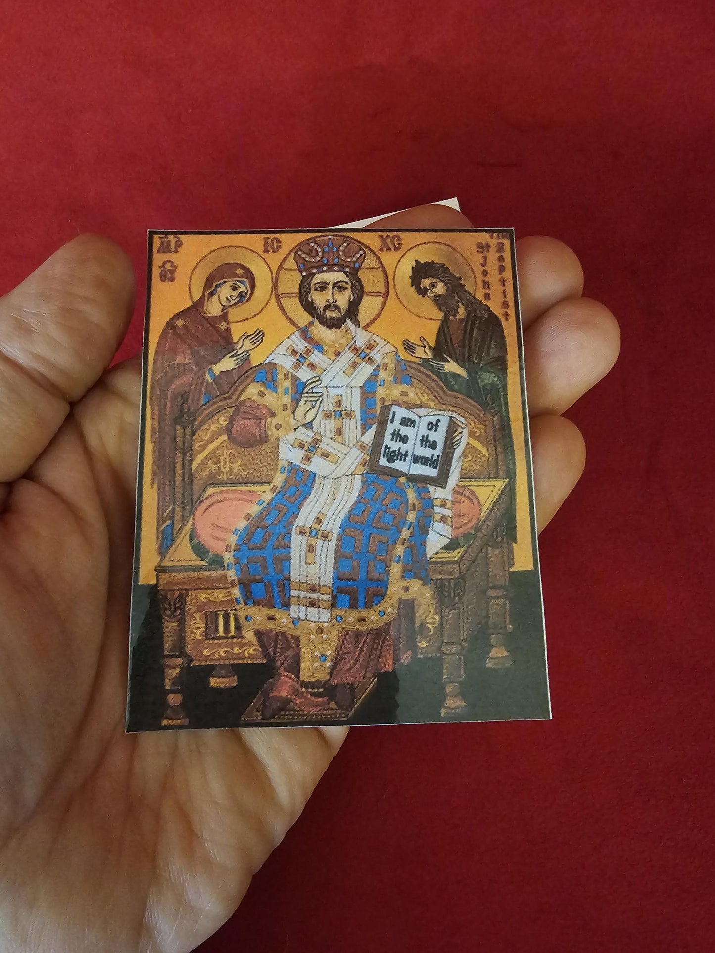 Christ Enthroned Laminated Orthodox Prayer Reflection Card