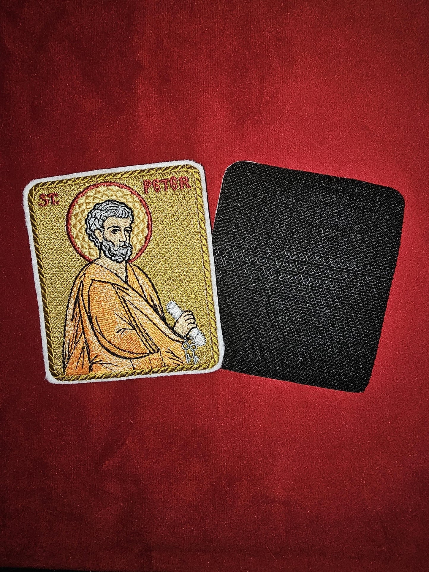 Saint Peter Pocket Icon or Patch, Byzantine Orthodox Christian Icon 3.35x 3.93 inches