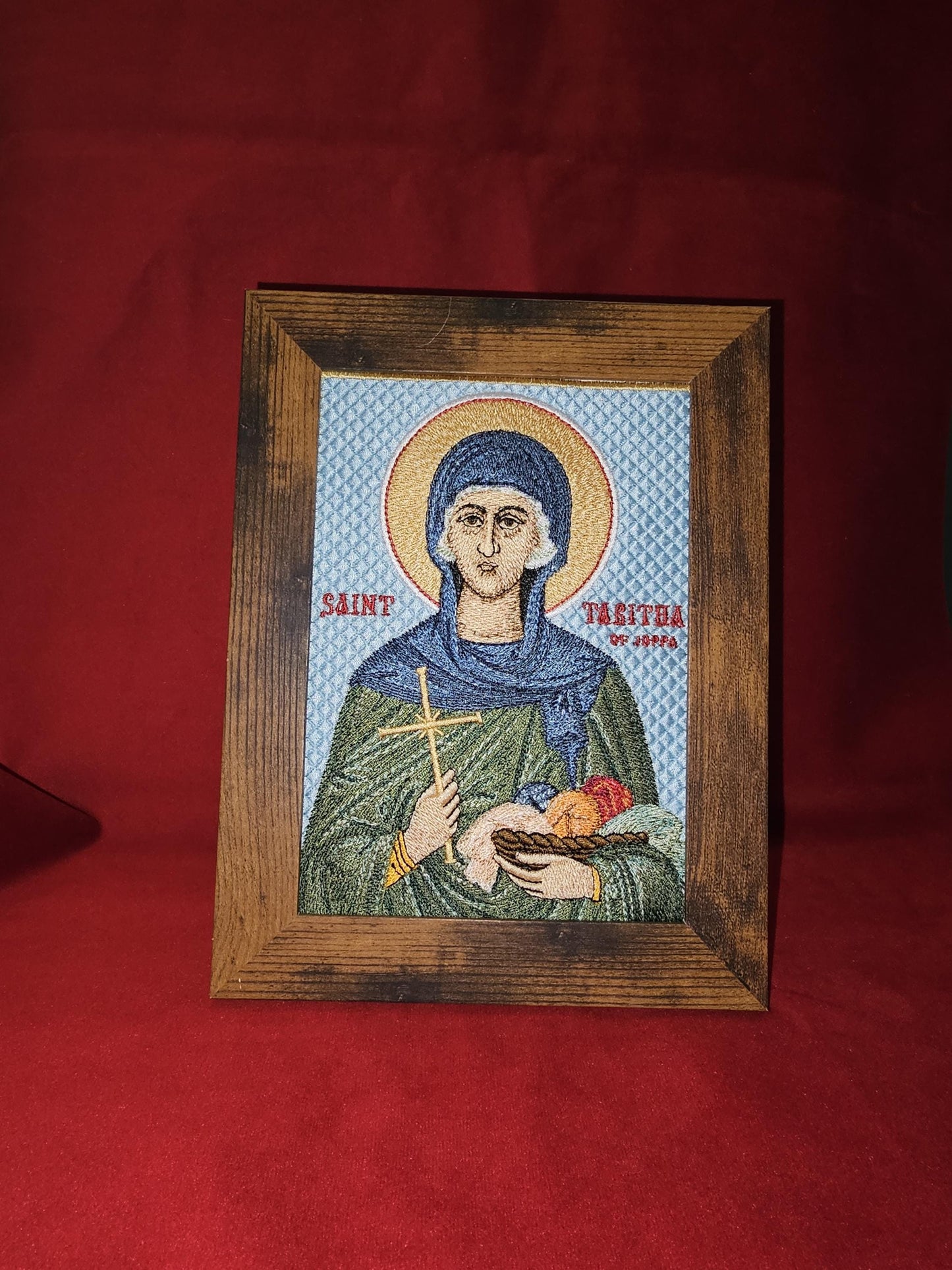 5x7 Saint Tabitha of Joppa Embroidered Orthodox Icon