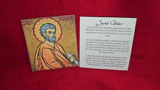 Saint Peter Laminated Orthodox Prayer Card 2.75x3.25