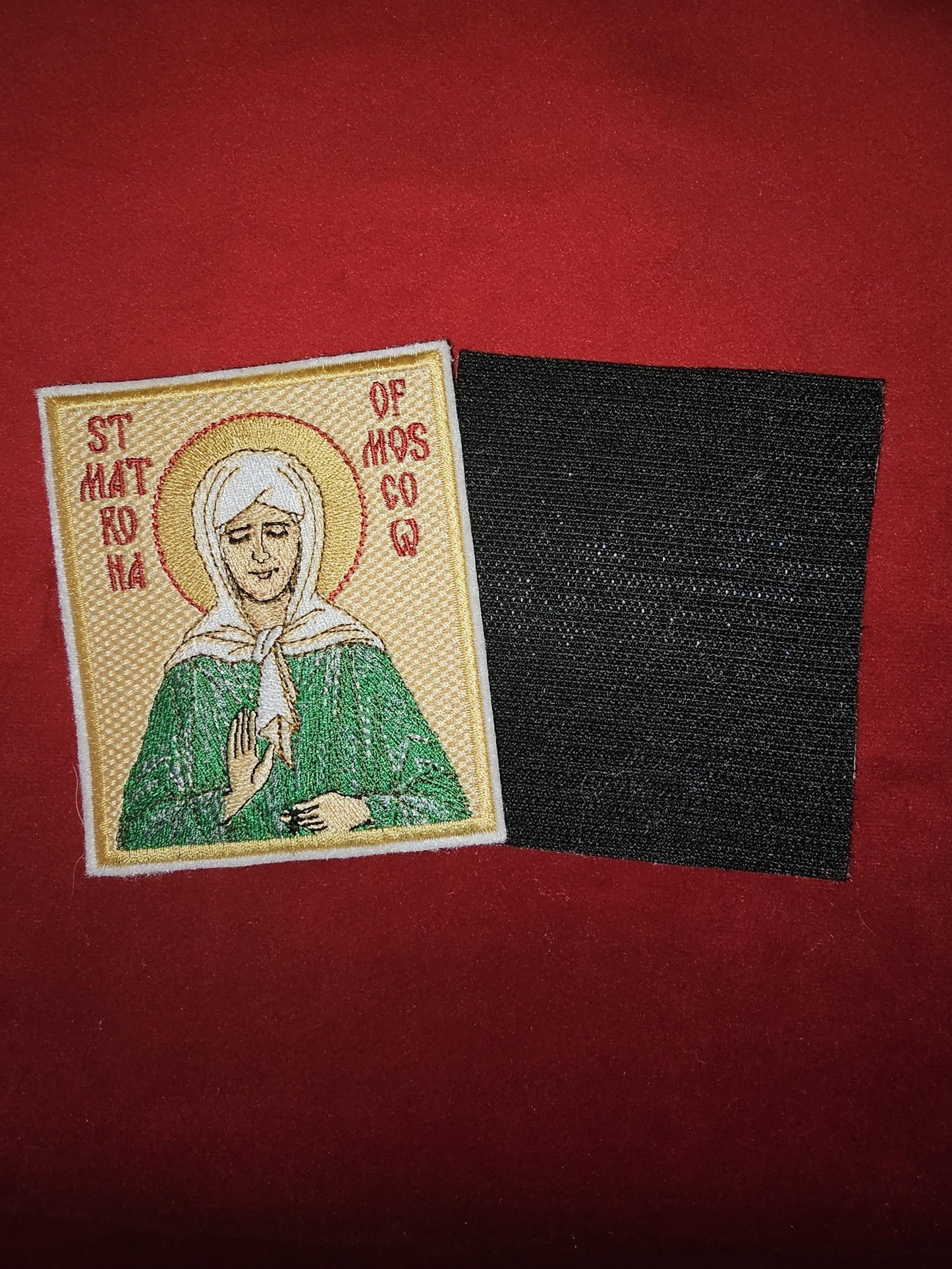 3.35x3.94" Saint Matrona of Moscow Orthodox Embroidered Pocket Icon