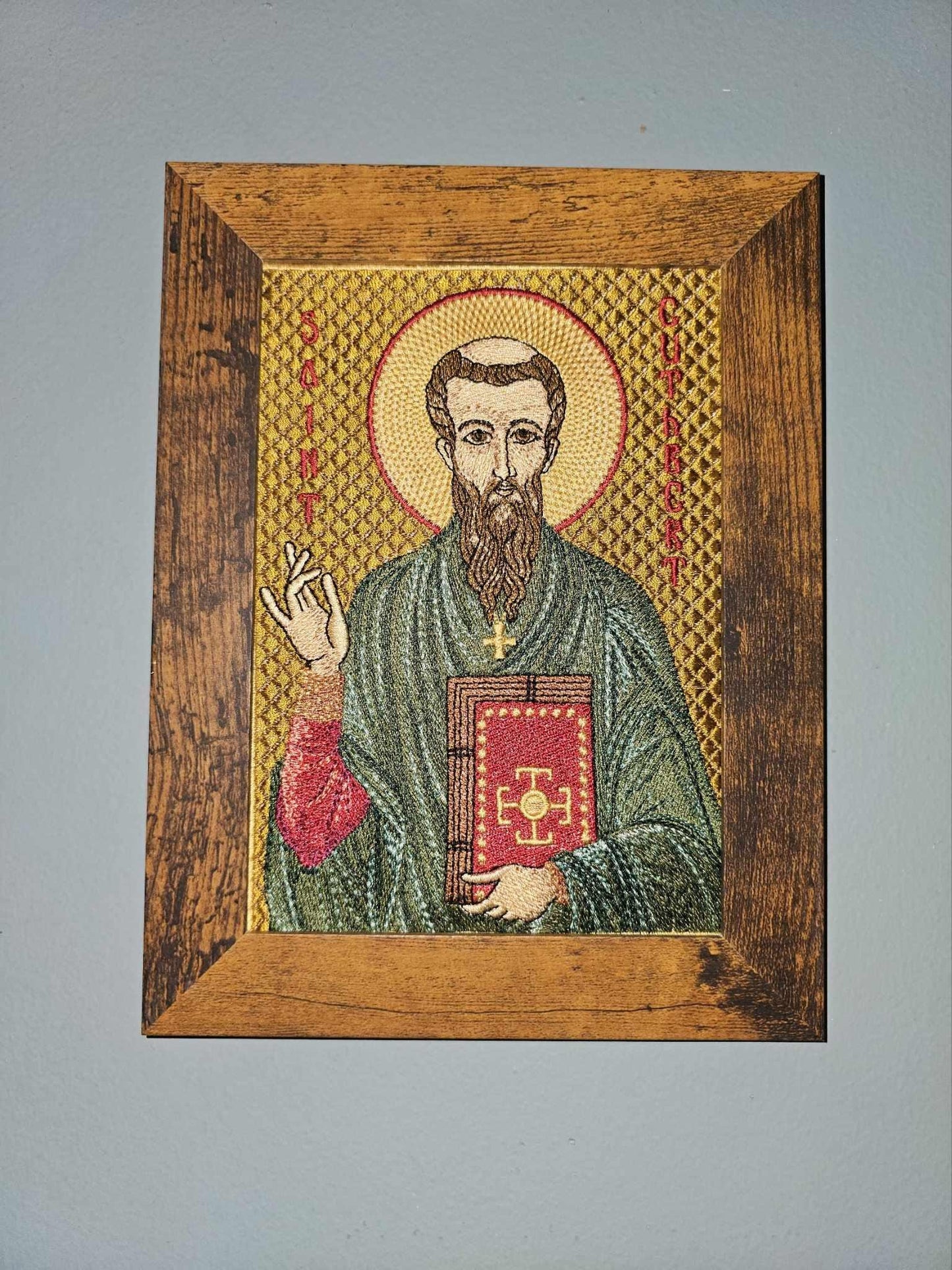 St. Cuthbert 5x7 Embroidered Orthodox Icon