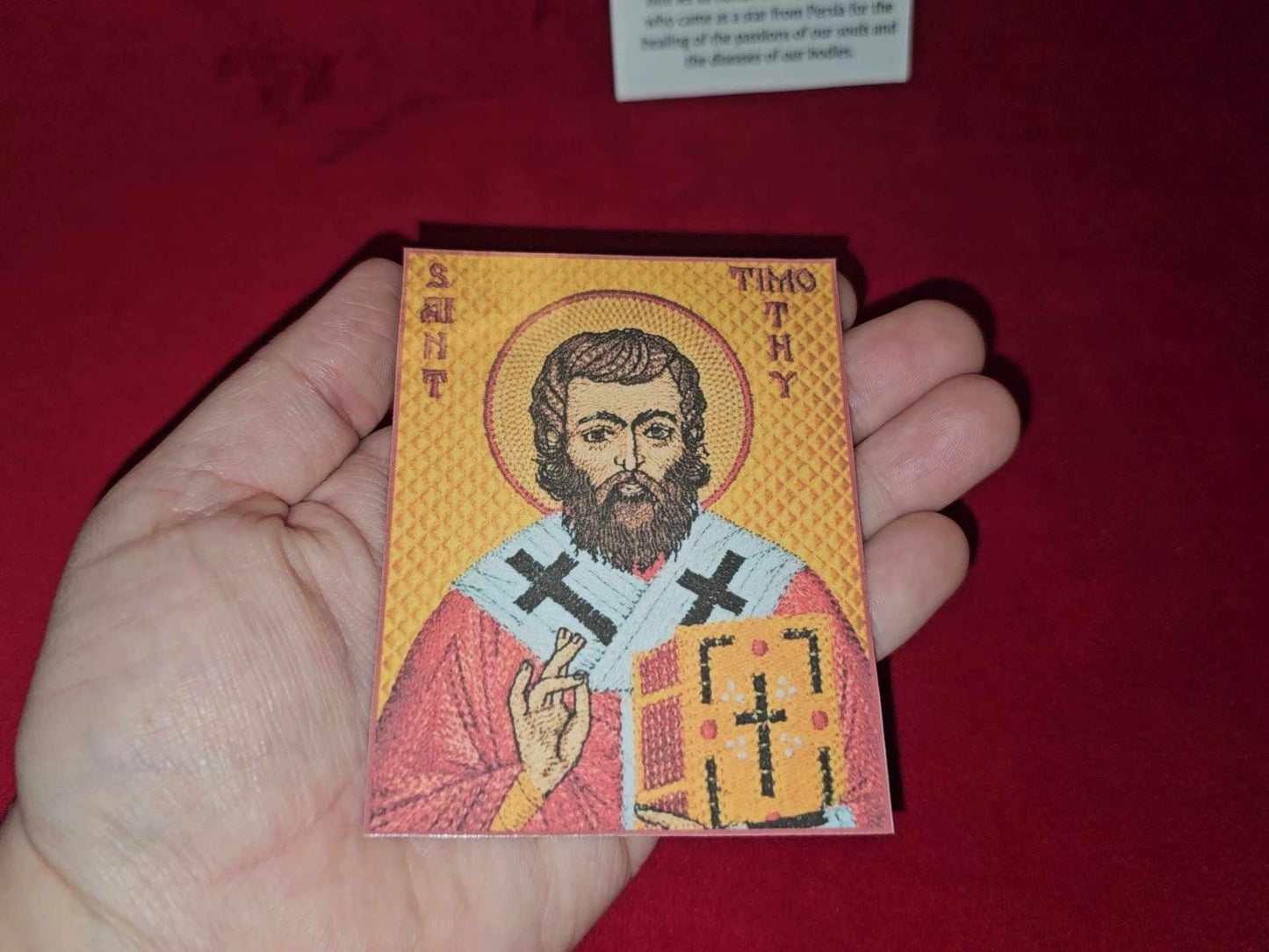 Saint Timothy 3x3.75" Laminated Orthodox Prayer Card