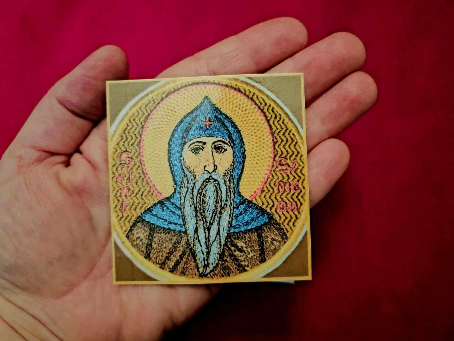 Saint Simeon 3x3.1" Laminated Orthodox Prayer Card