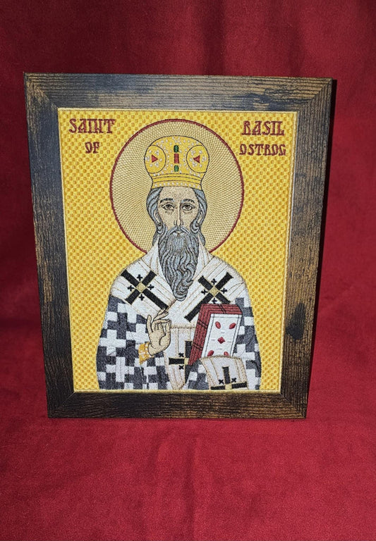8x10 St. Saint Basil of Ostrog Embroidered Orthodox Icon