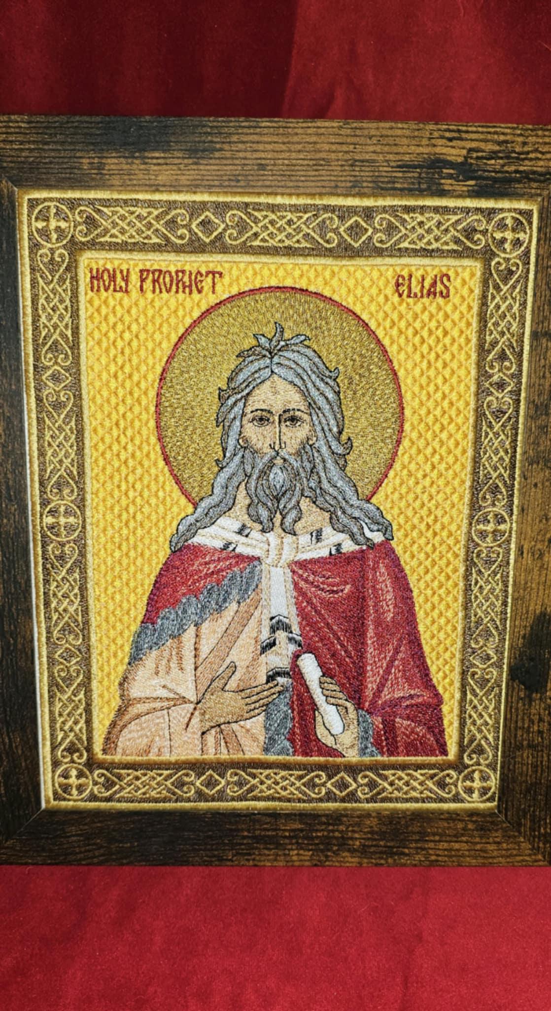 Holy Prophet Elias  (Elijah)  8x10 Embroidered Orthodox Icon