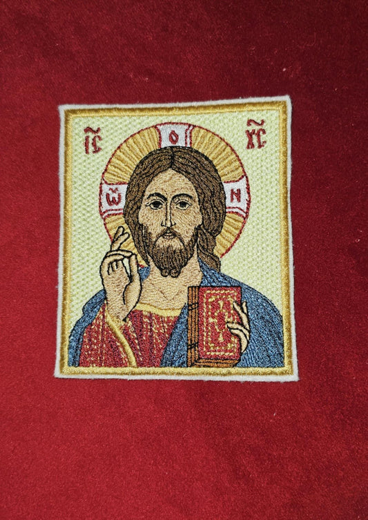 3.5x4" The Lord Almighty Jesus Christ Pantocrator Orthodox Embroidered Pocket Icon or Patch