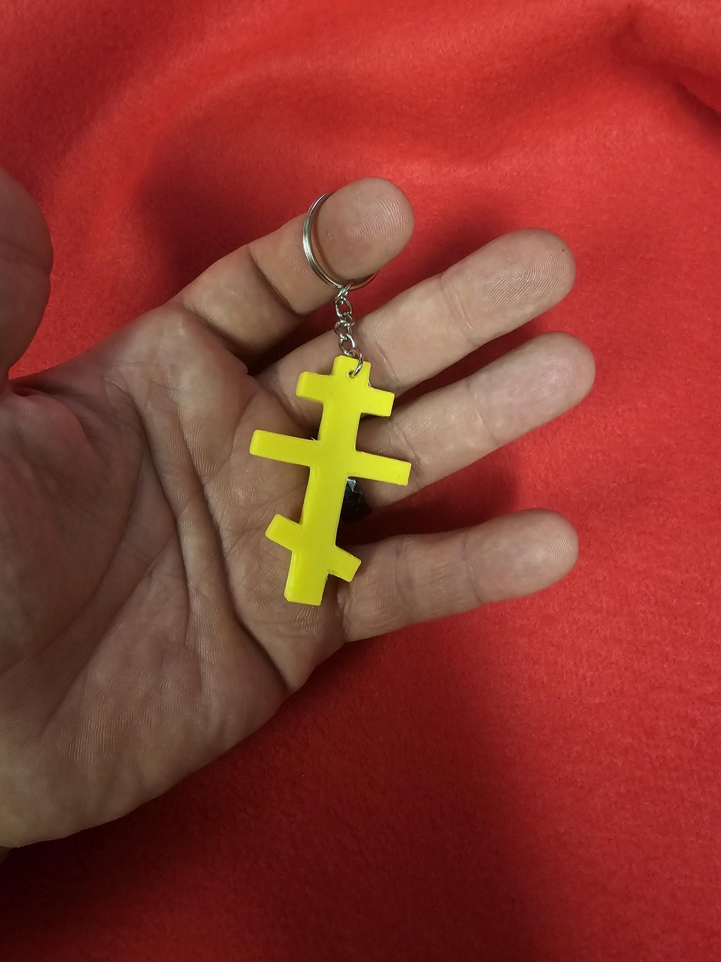 Three Bar Orthodox Cross Keychain  Christian Russian Cross Key Ring In Various Colors