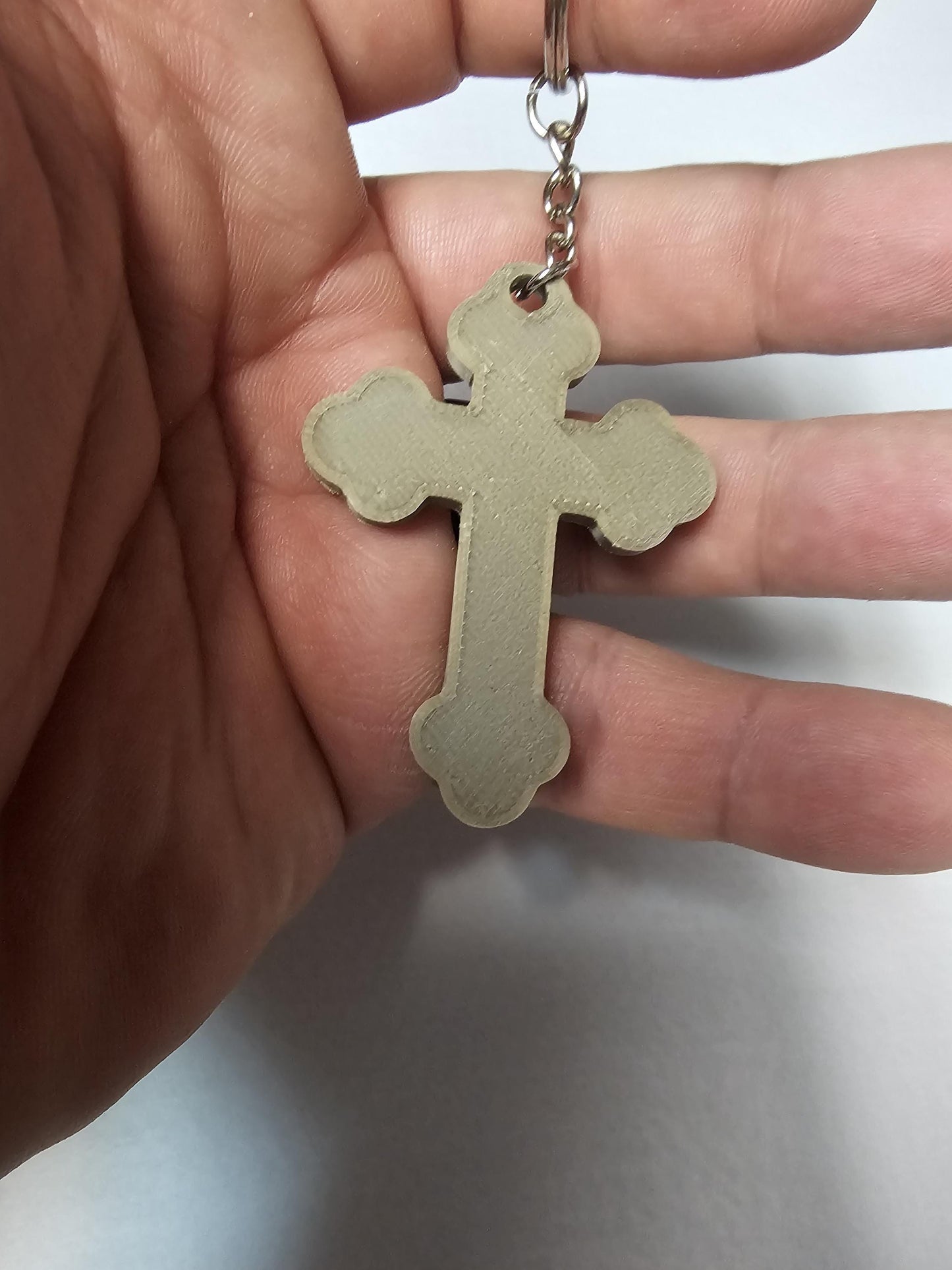 Orthodox Trefoil Cross Keychain  Christian Key Ring, Religious Gift in Various Colors