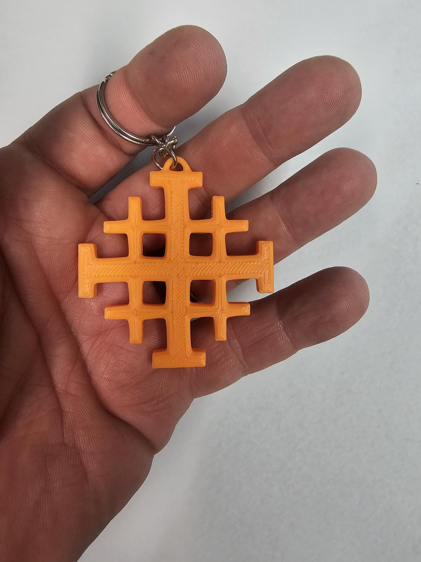 Jerusalem Cross Keychain  Christian Orthodox Catholic Key Ring  Religious Faith Gift for Him or Her In Various Colors