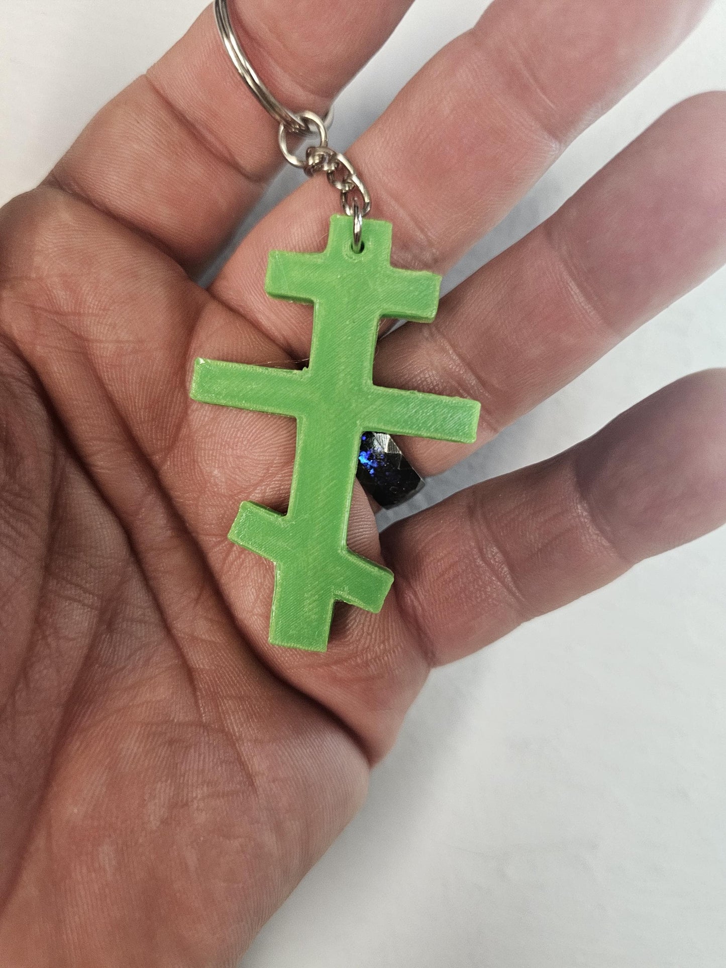 Three Bar Orthodox Cross Keychain  Christian Russian Cross Key Ring In Various Colors