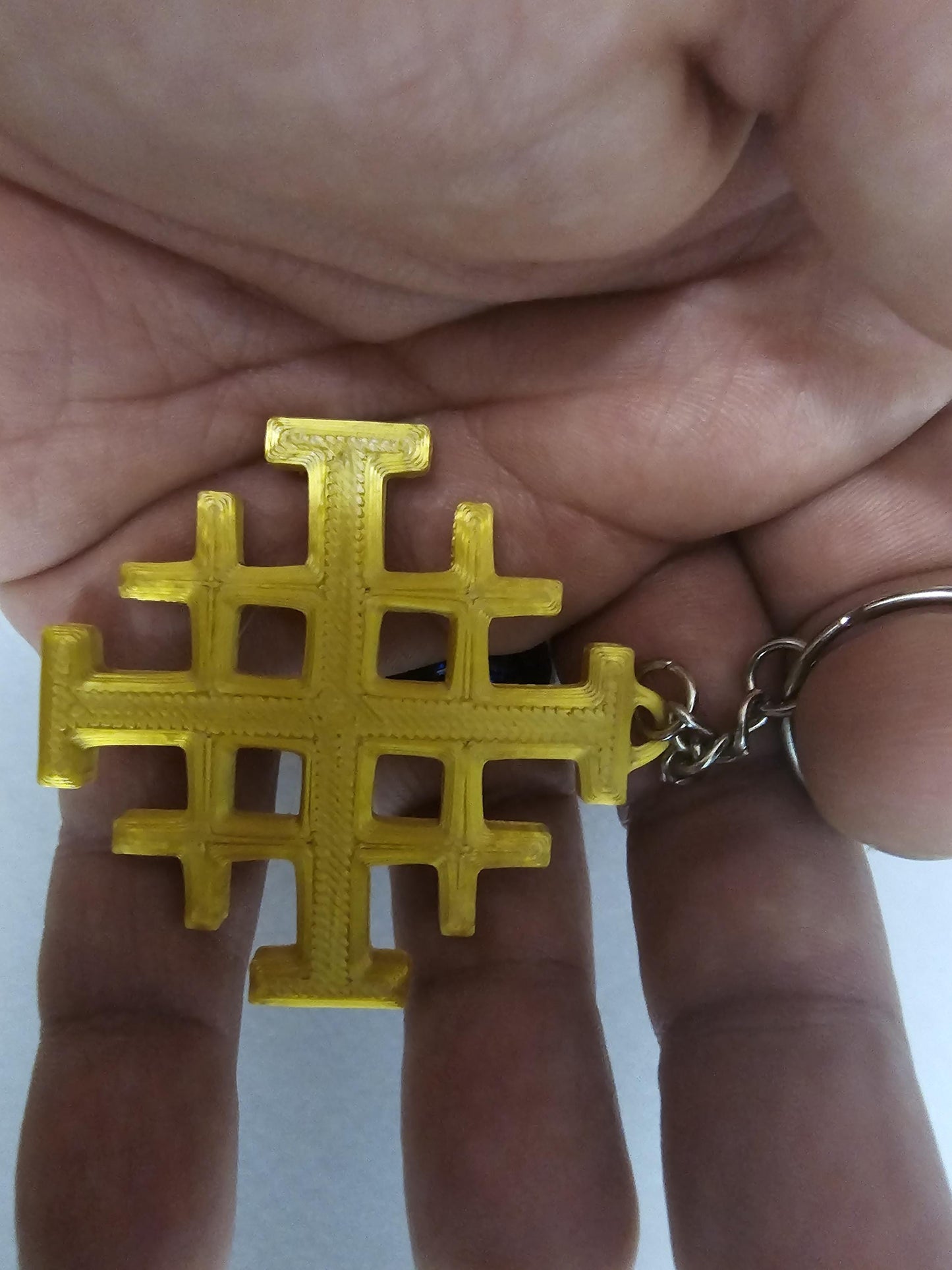 Jerusalem Cross Keychain  Christian Orthodox Catholic Key Ring  Religious Faith Gift for Him or Her In Various Colors