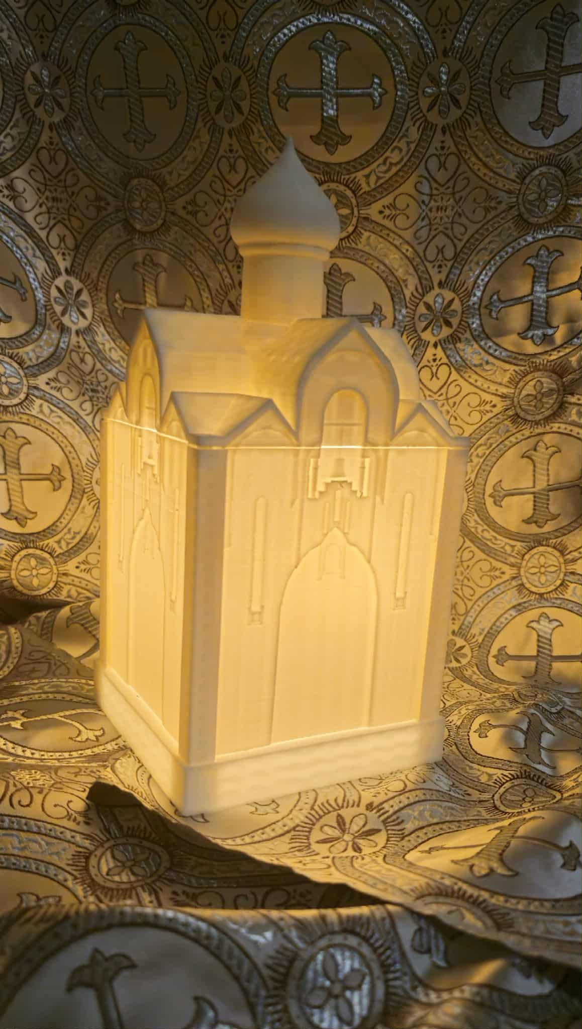 Orthodox Church Lithophane Lamp Box  3D Printed Icon Night Light with Onion Dome  Religious Christian Home Decor Gift