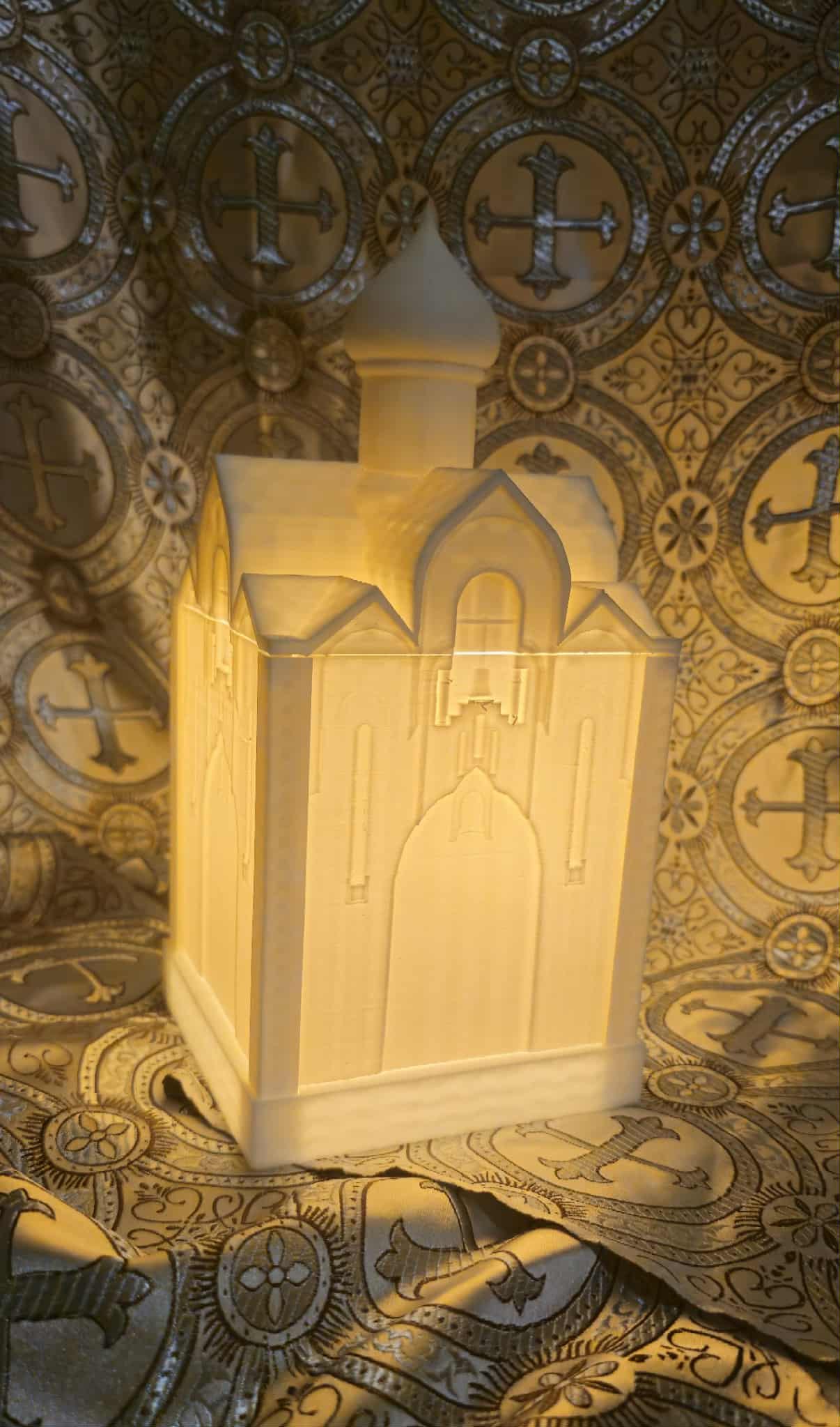 Orthodox Church Lithophane Lamp Box  3D Printed Icon Night Light with Onion Dome  Religious Christian Home Decor Gift