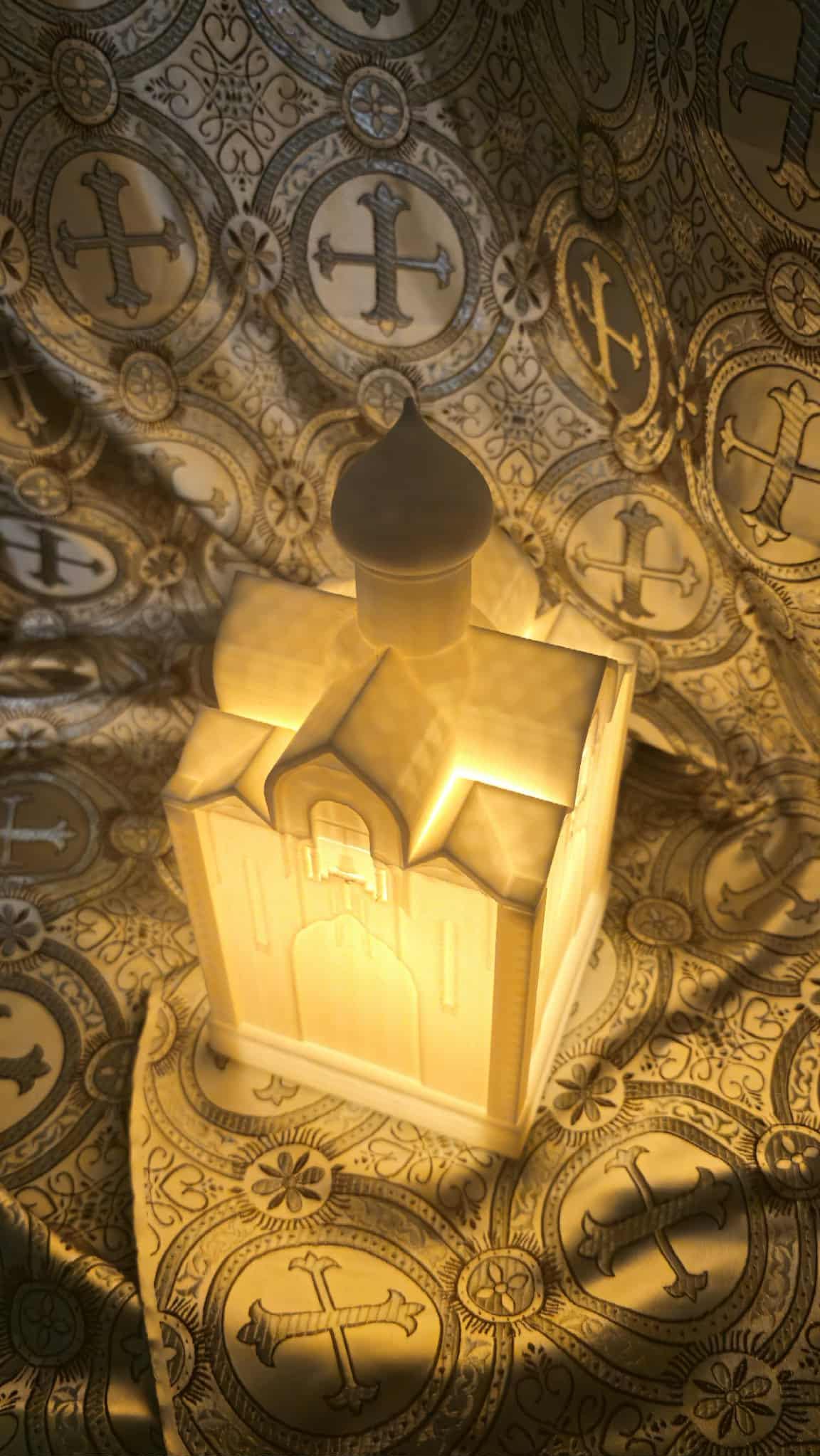 Orthodox Church Lithophane Lamp Box  3D Printed Icon Night Light with Onion Dome  Religious Christian Home Decor Gift