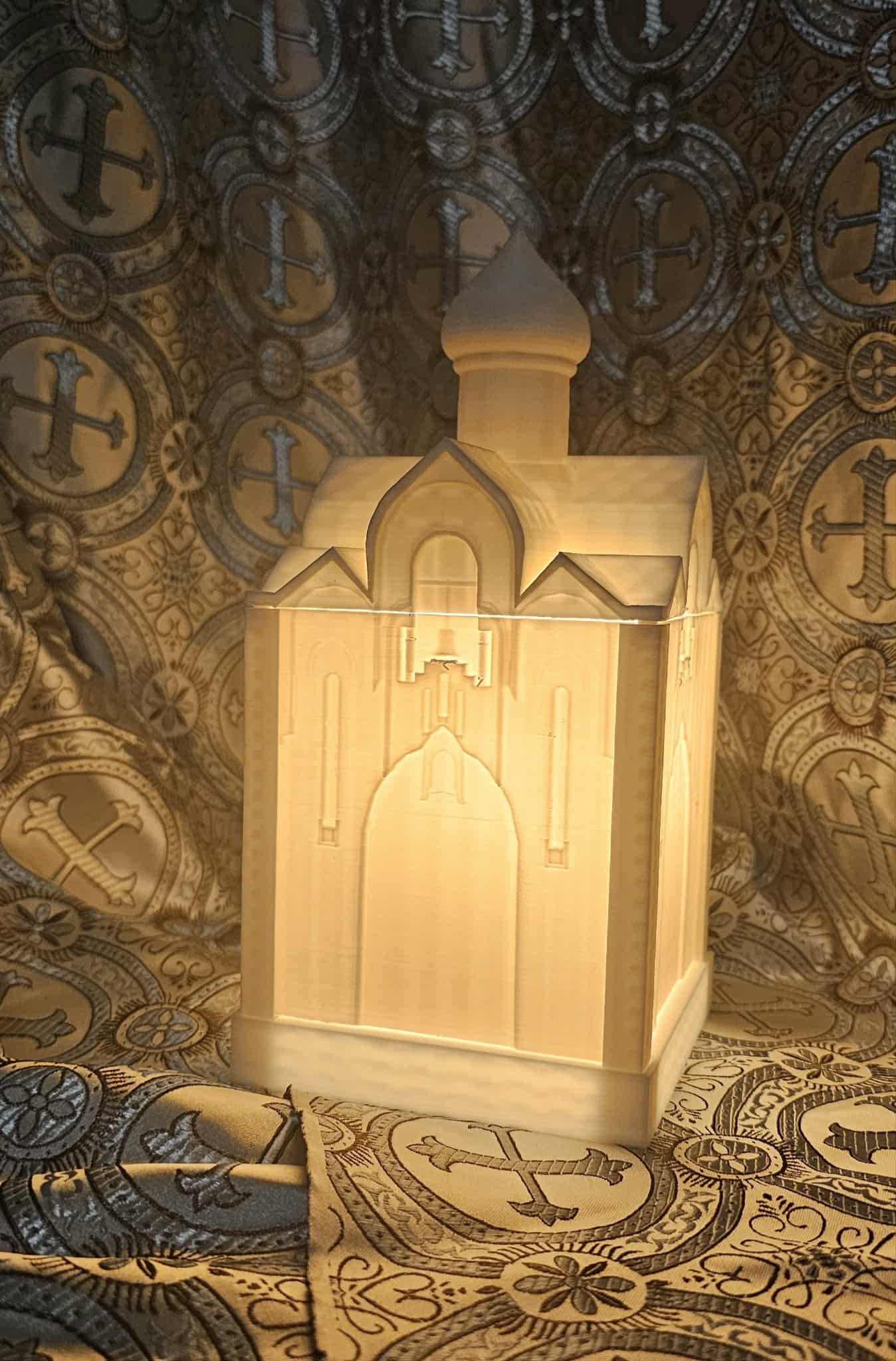 Orthodox Church Lithophane Lamp Box  3D Printed Icon Night Light with Onion Dome  Religious Christian Home Decor Gift