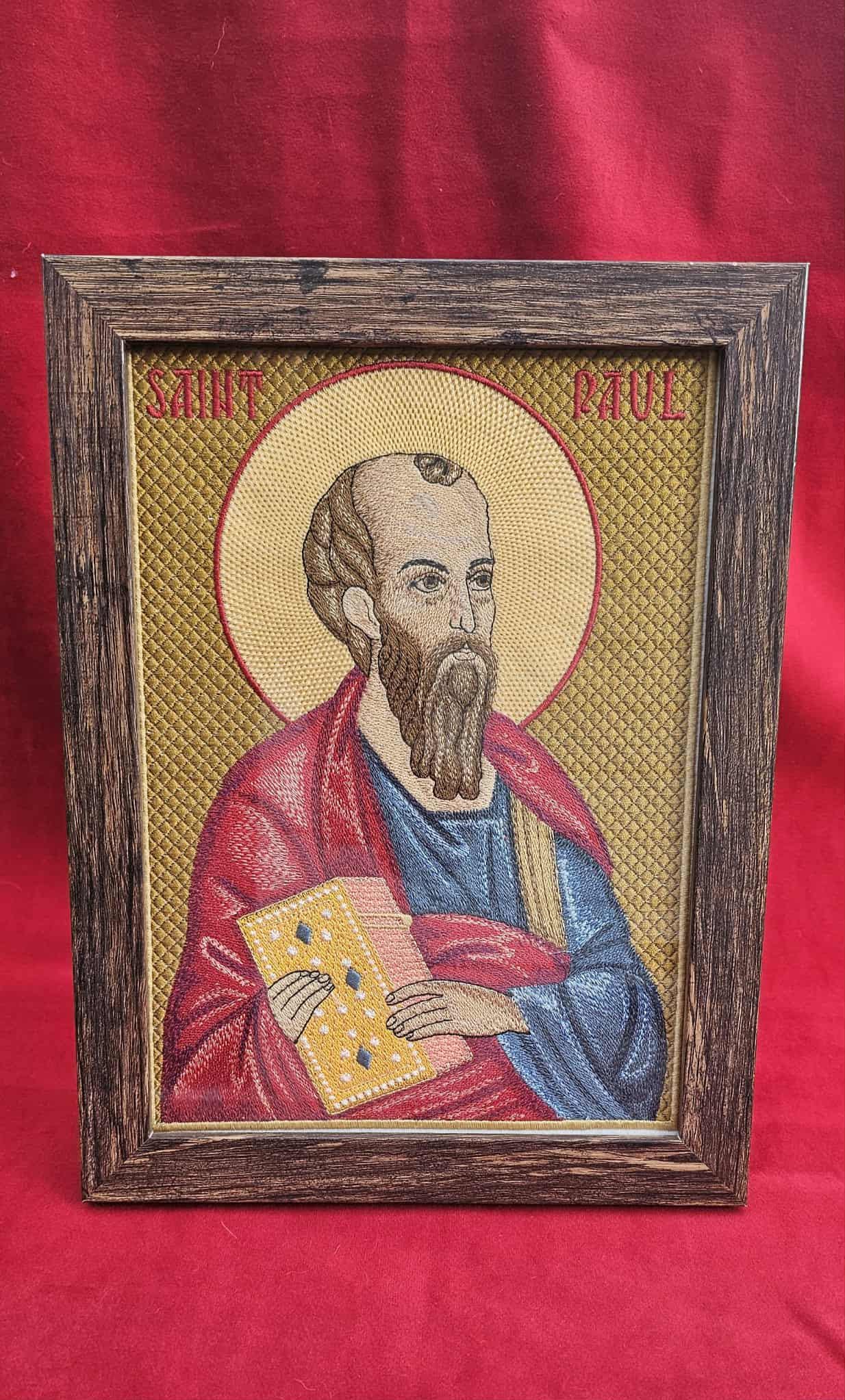 8x11 Saint Paul the Apostle Embroidered Orthodox Icon | Christian Wall Hanging | Religious Home Decor