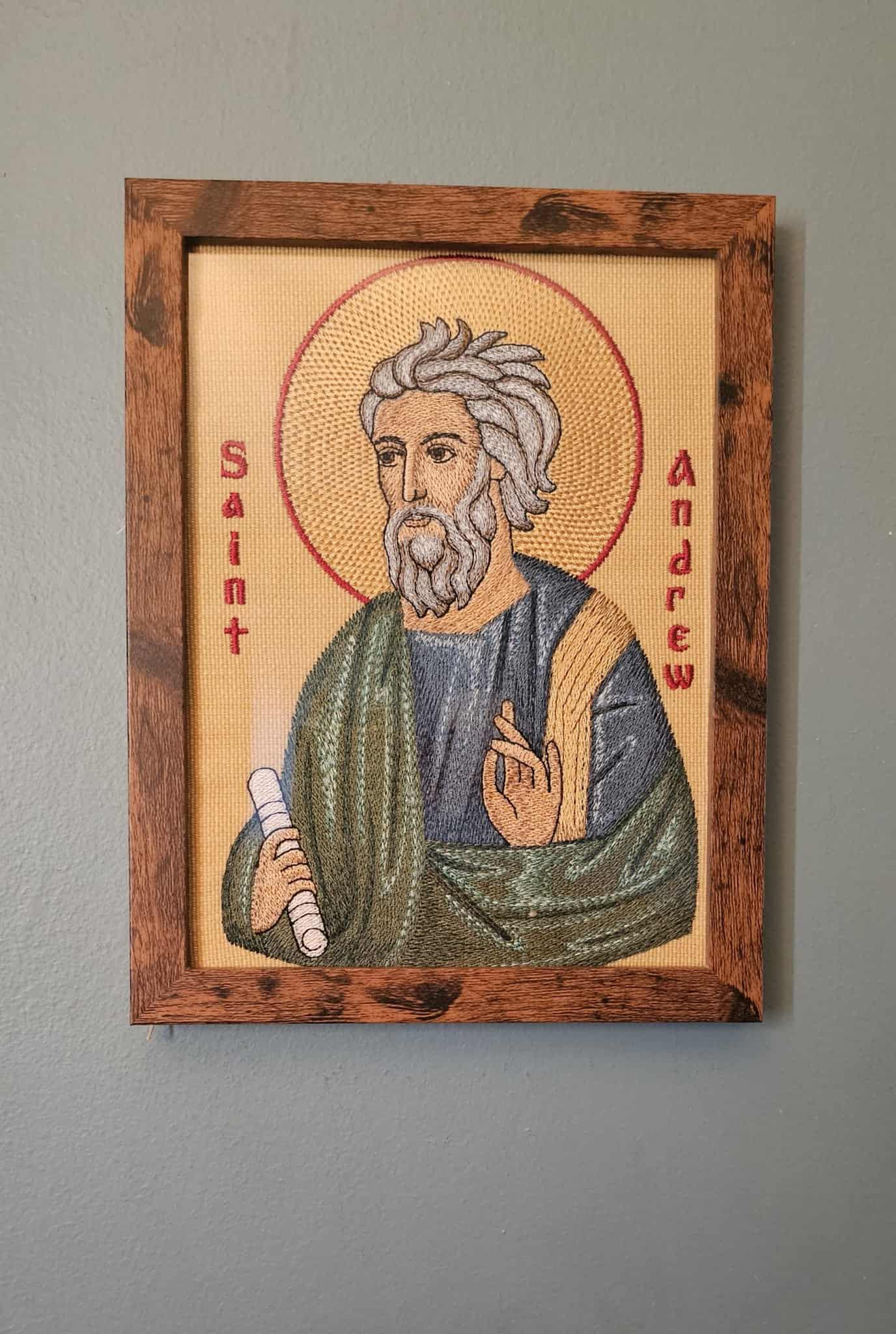 6x8 Saint Andrew the Apostle Embroidered Orthodox Icon  Christian Wall Art, Religious Gift