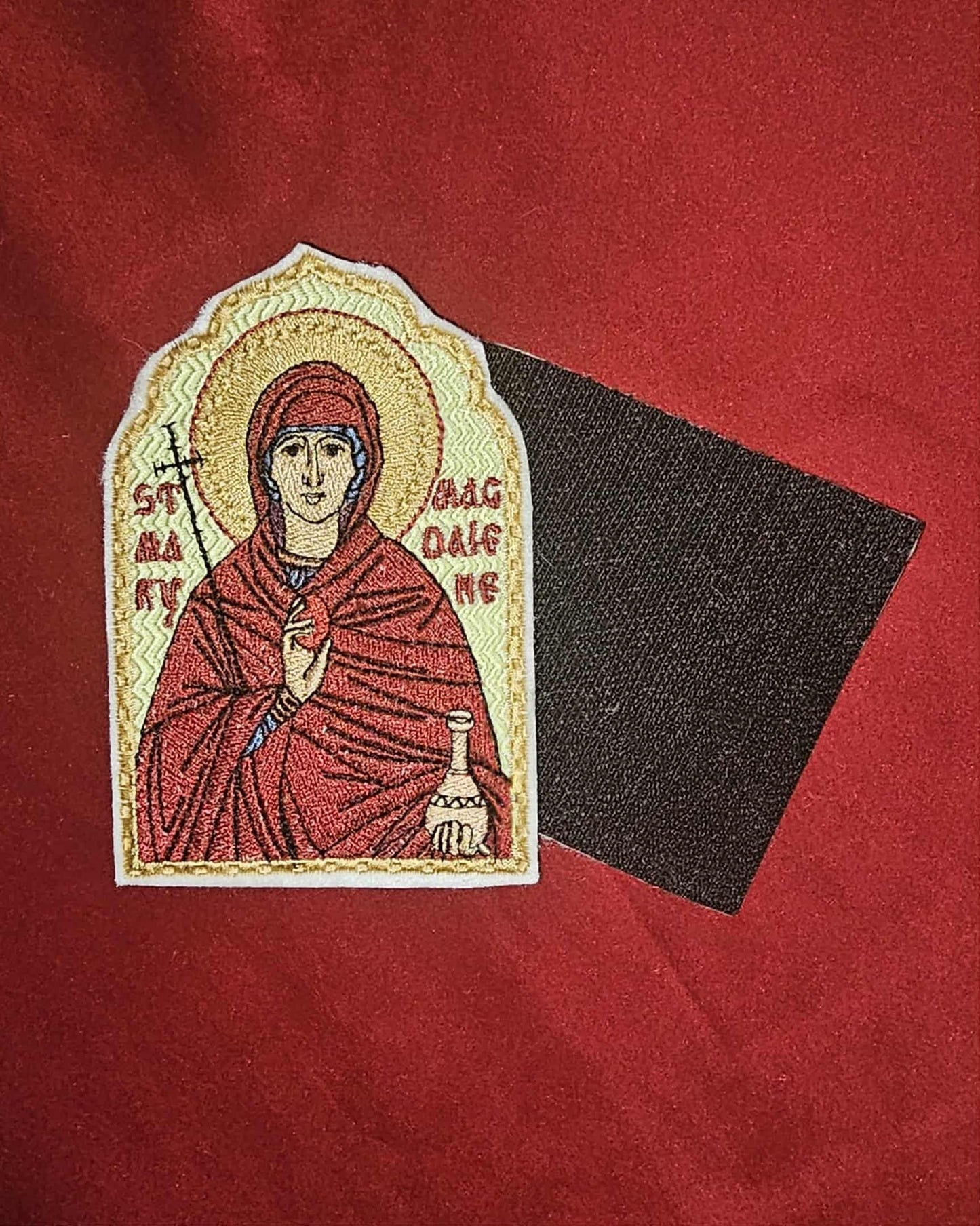 2.97x4.45 Saint Mary Magdalene Orthodox Embroidered Pocket Icon / Patch  Christian Gift  Portable Mini Icon