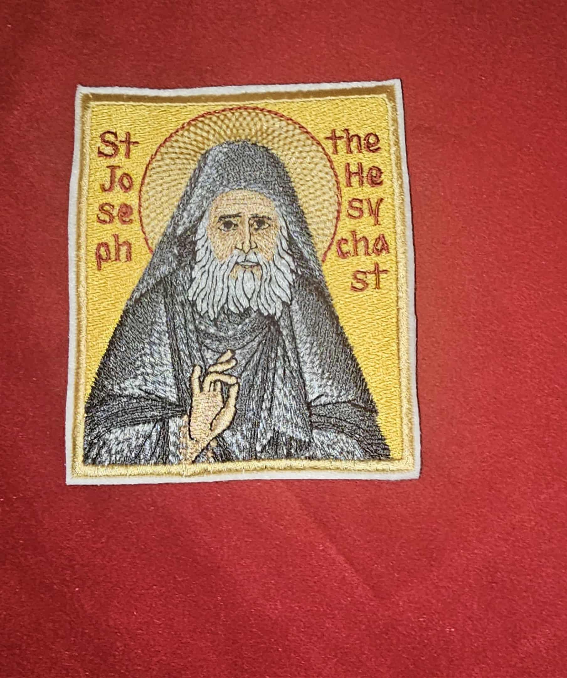 Saint Joseph the Hesychast Embroidered Icon Patch Orthodox Gift (3.5x4)