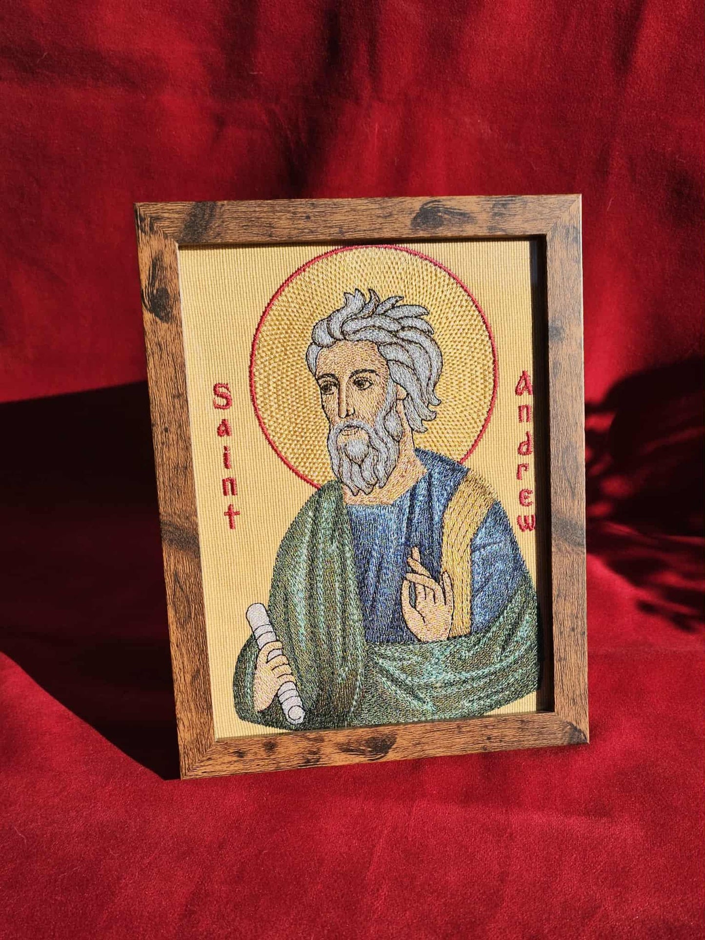6x8 Saint Andrew the Apostle Embroidered Orthodox Icon  Christian Wall Art, Religious Gift