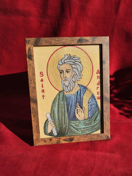 6x8 Saint Andrew the Apostle Embroidered Orthodox Icon  Christian Wall Art, Religious Gift