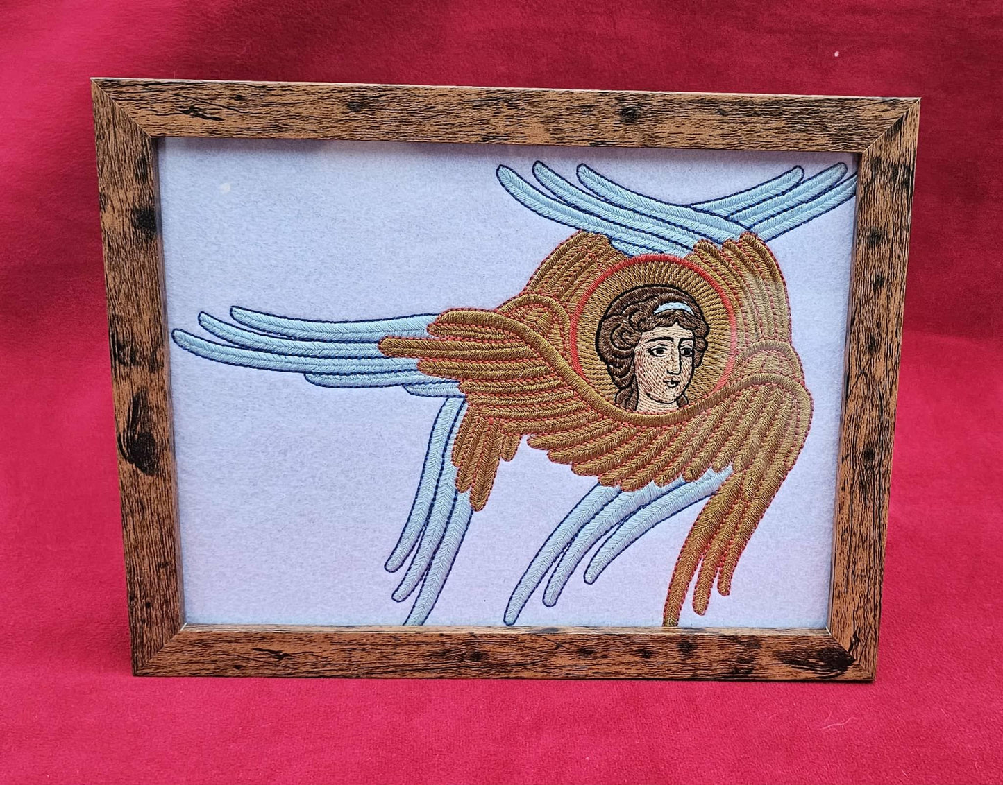 Embroidered Cherub Icon   Orthodox Angel, Christian Wall Art