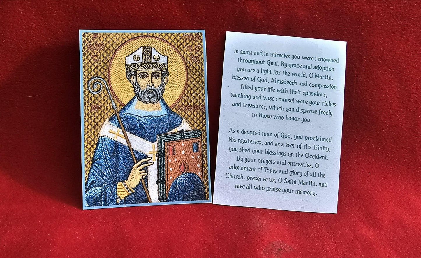 Saint Martin of Tours Prayer Card | 2.5x3.5" Printed Holy Card | French Bishop & Wonderworker