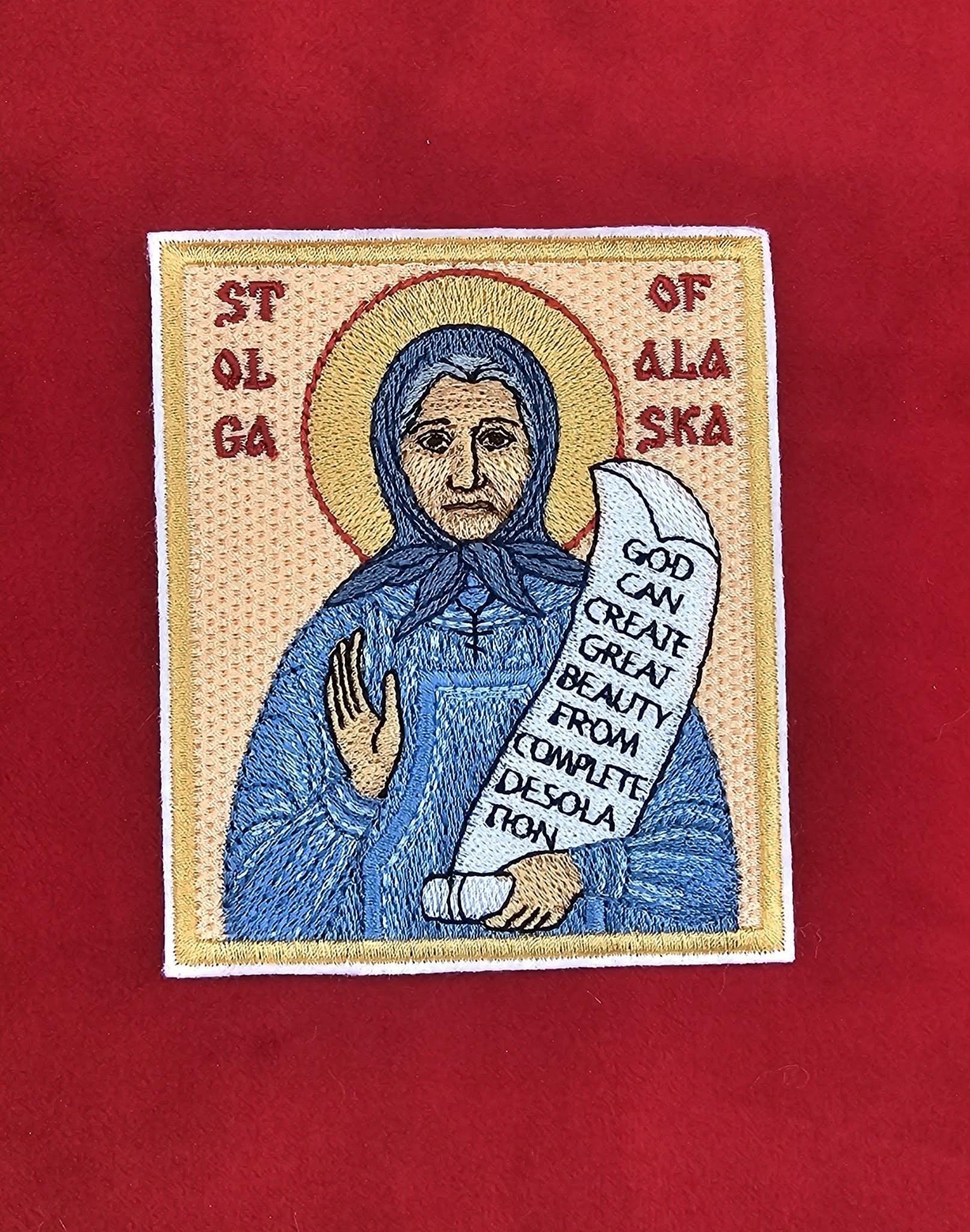 Saint Olga of Alaska Orthodox embroidered icon, 3.5x4, pocket size