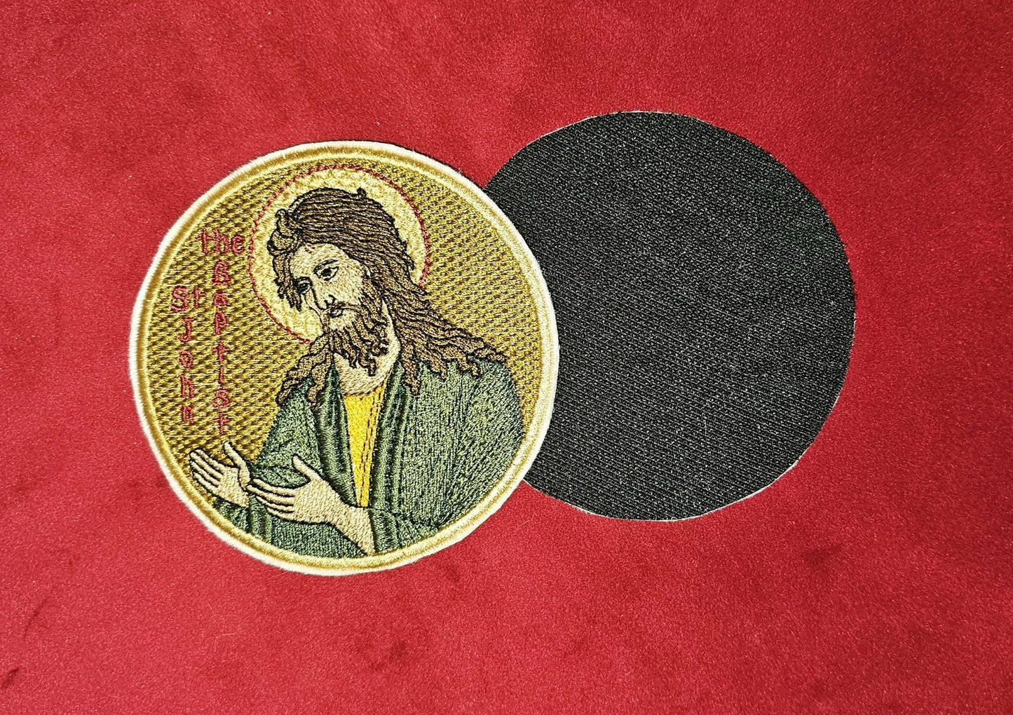 Saint John the Baptist Orthodox Pocket embroidered icon, pocket size