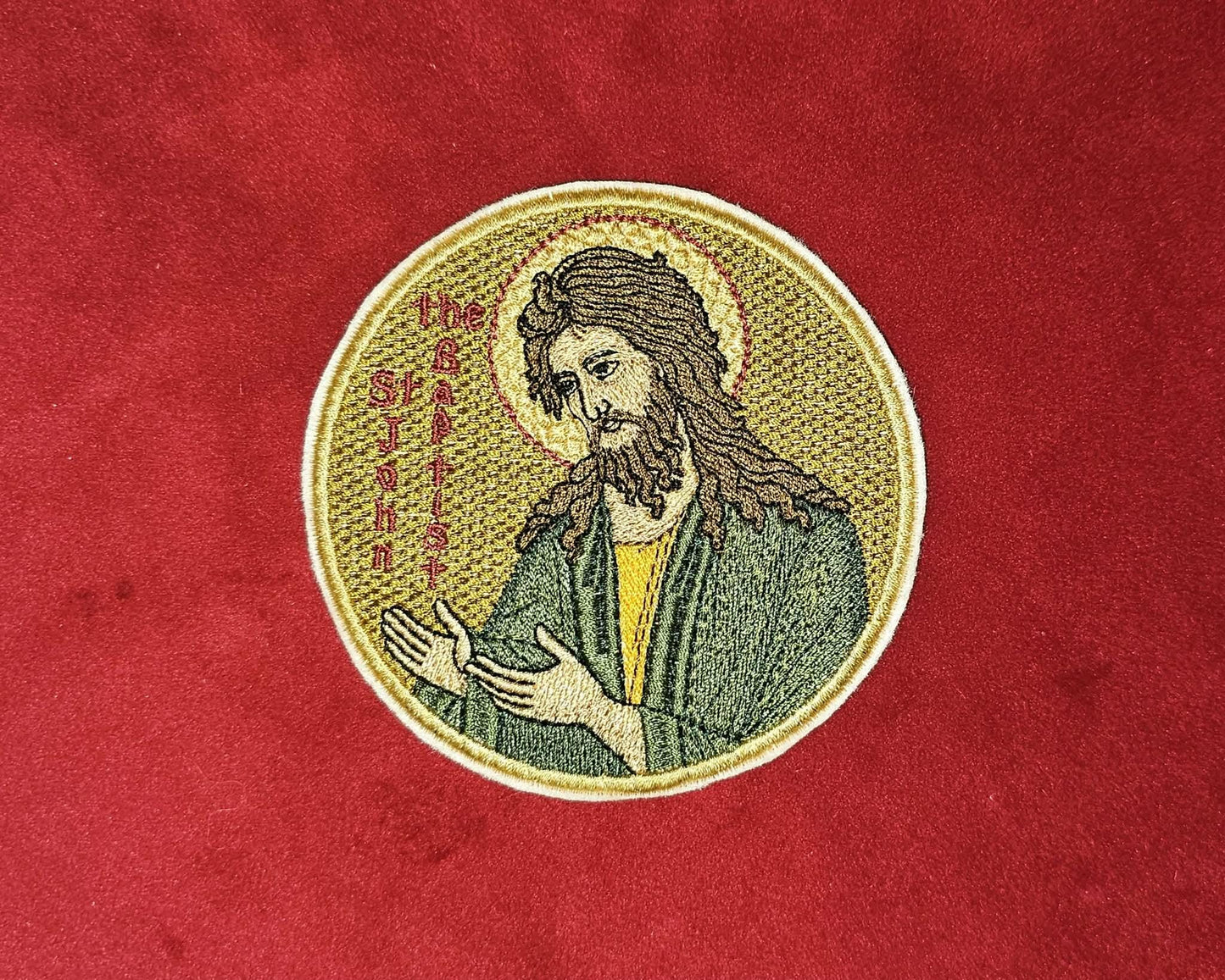 Saint John the Baptist Orthodox Pocket embroidered icon, pocket size