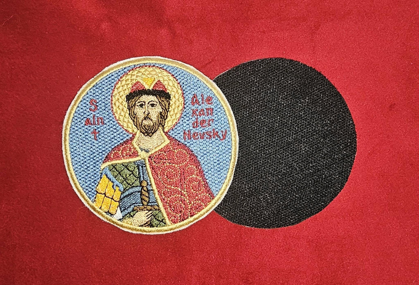 Saint Alexander Nevsky Orthodox Pocket embroidered icon, pocket size