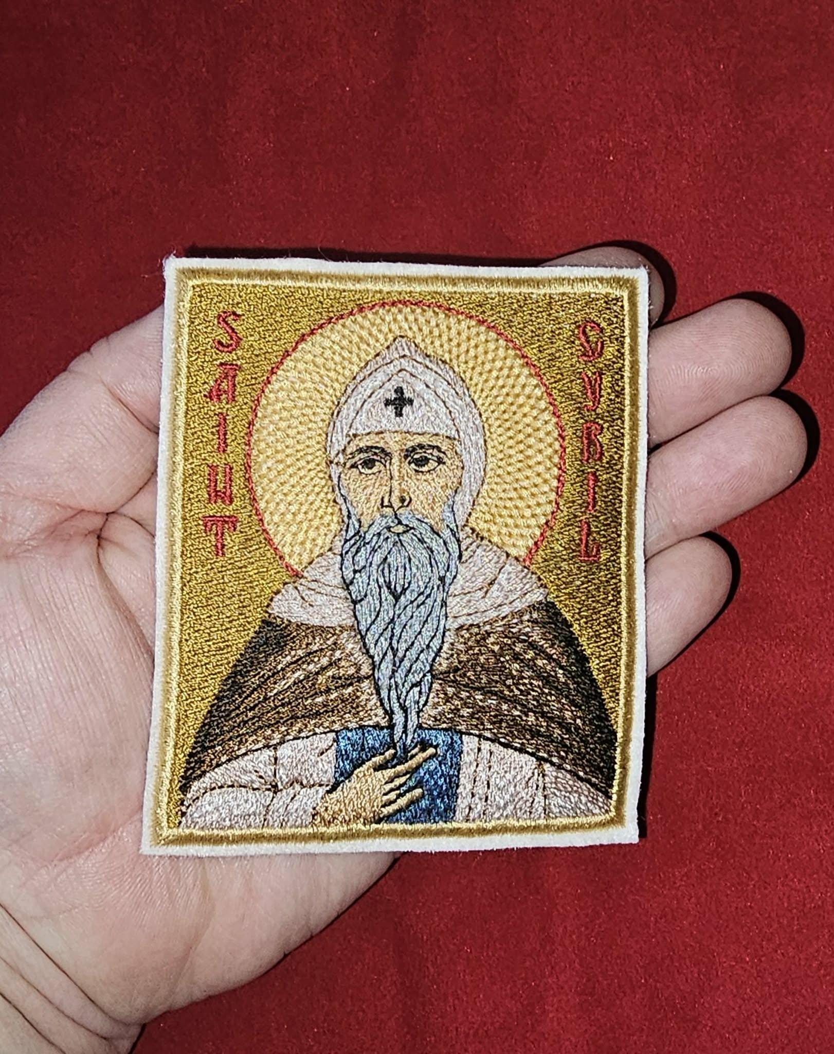 Saint Cyril Orthodox Embroidered Icon Byzantine Christian Pocket Icon or Patch (3.35 x 3.94 in) Pocket Icon Cloth