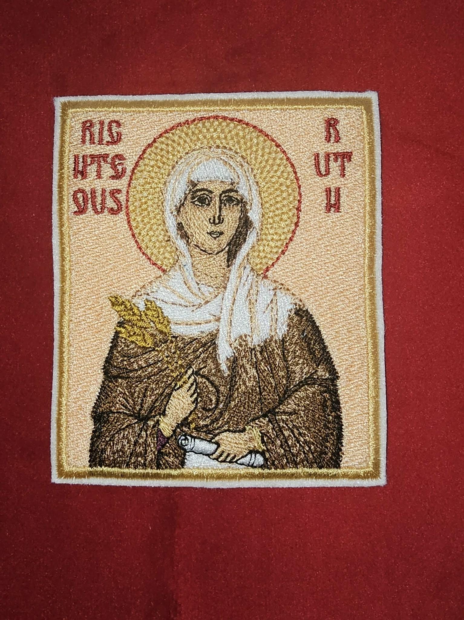 Righteous Ruth Embroidered Orthodox Pocket Icon or Patch 3.35 x 3.94 in