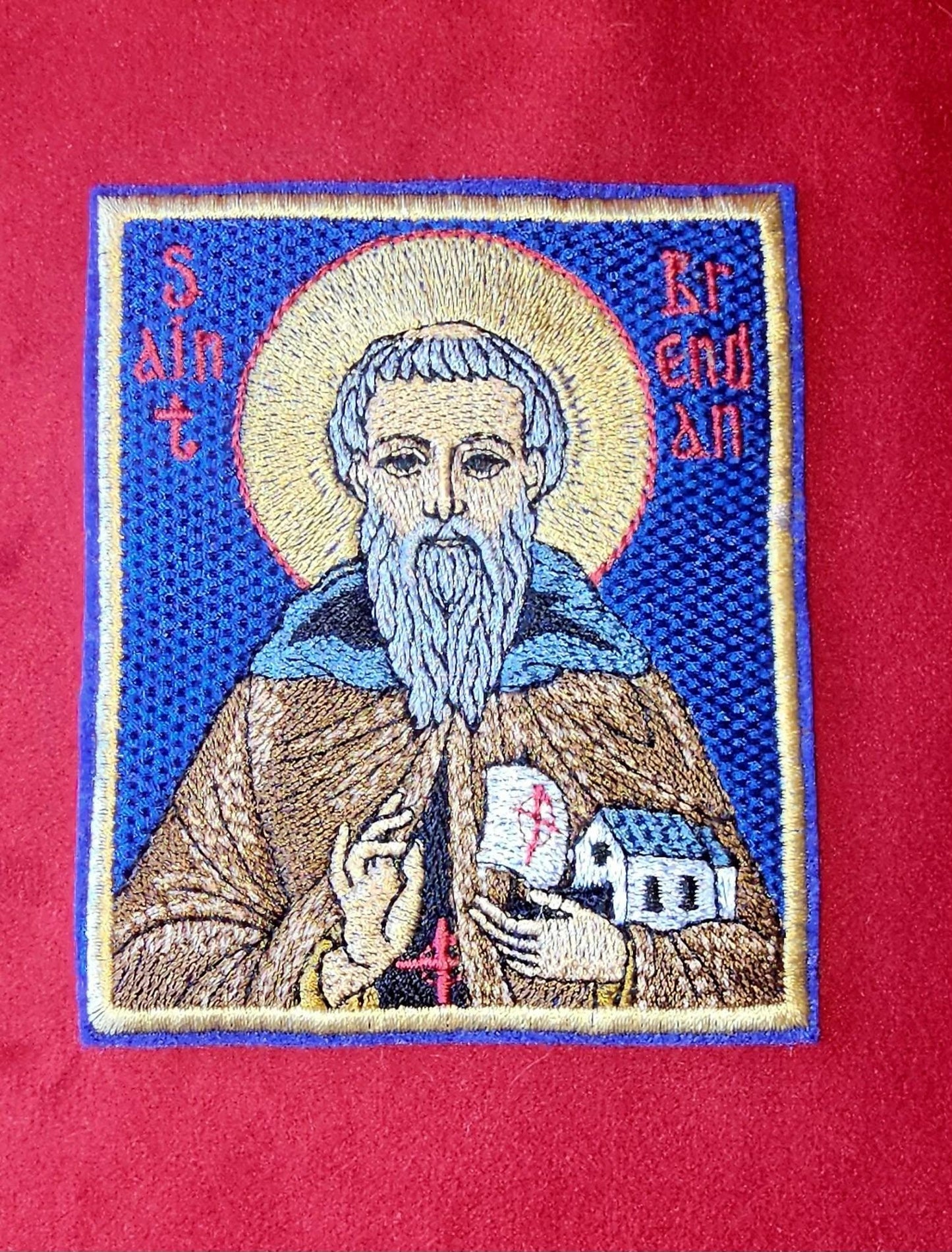 Saint Brendan the Navigator Embroidered Orthodox Icon | Pocket Icon or Patch | 3.34 x 3.94