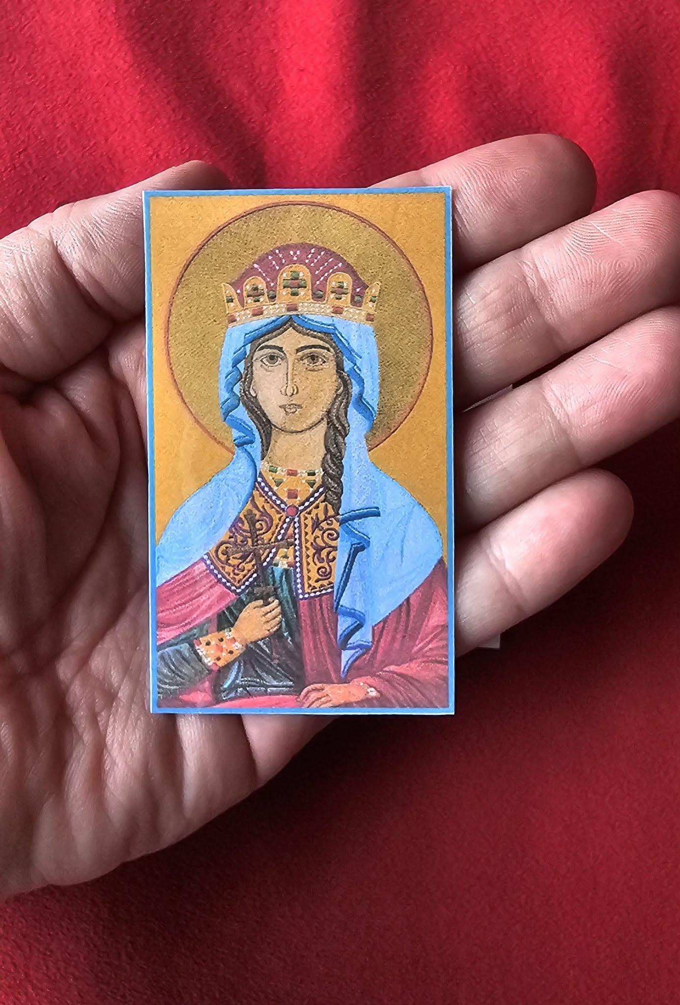 Saint Barbara Orthodox Prayer Card Laminated Icon Card 2 x 3.25 Inch Pocket Prayer Card Holy Great Martyr Barbara Orthodox Christian