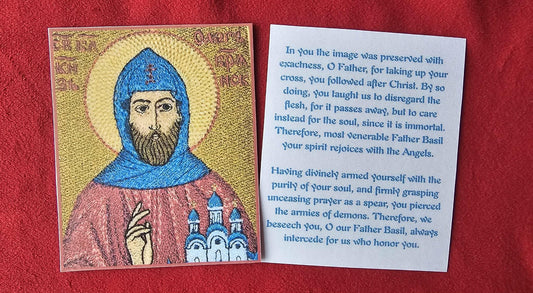 Orthodox Prayer Card Saint Oleg of Bryansk Laminated Icon Card 2 5/8 x 3 1/4 Inch