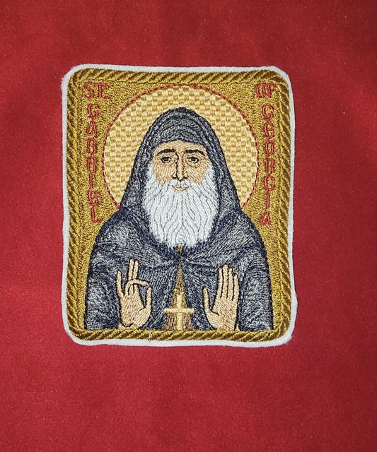 Saint Gabriel of Georgia Patch Orthodox Pocket embroidered icon, 3.35x3.94, pocket size