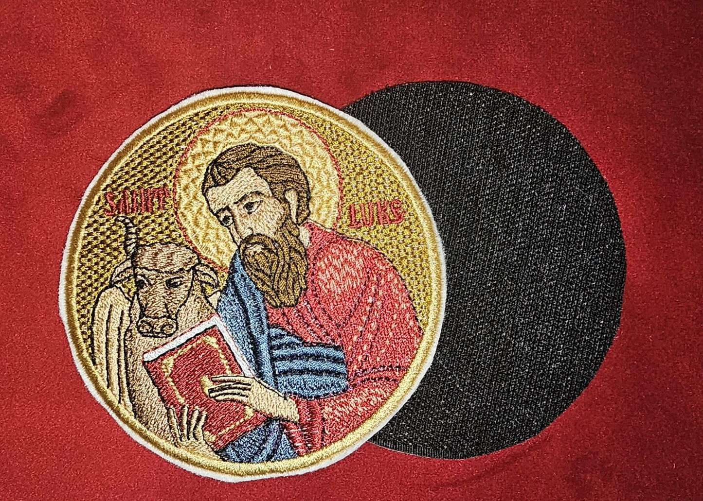 Saint Matthew Orthodox embroidered icon, 4 inch round