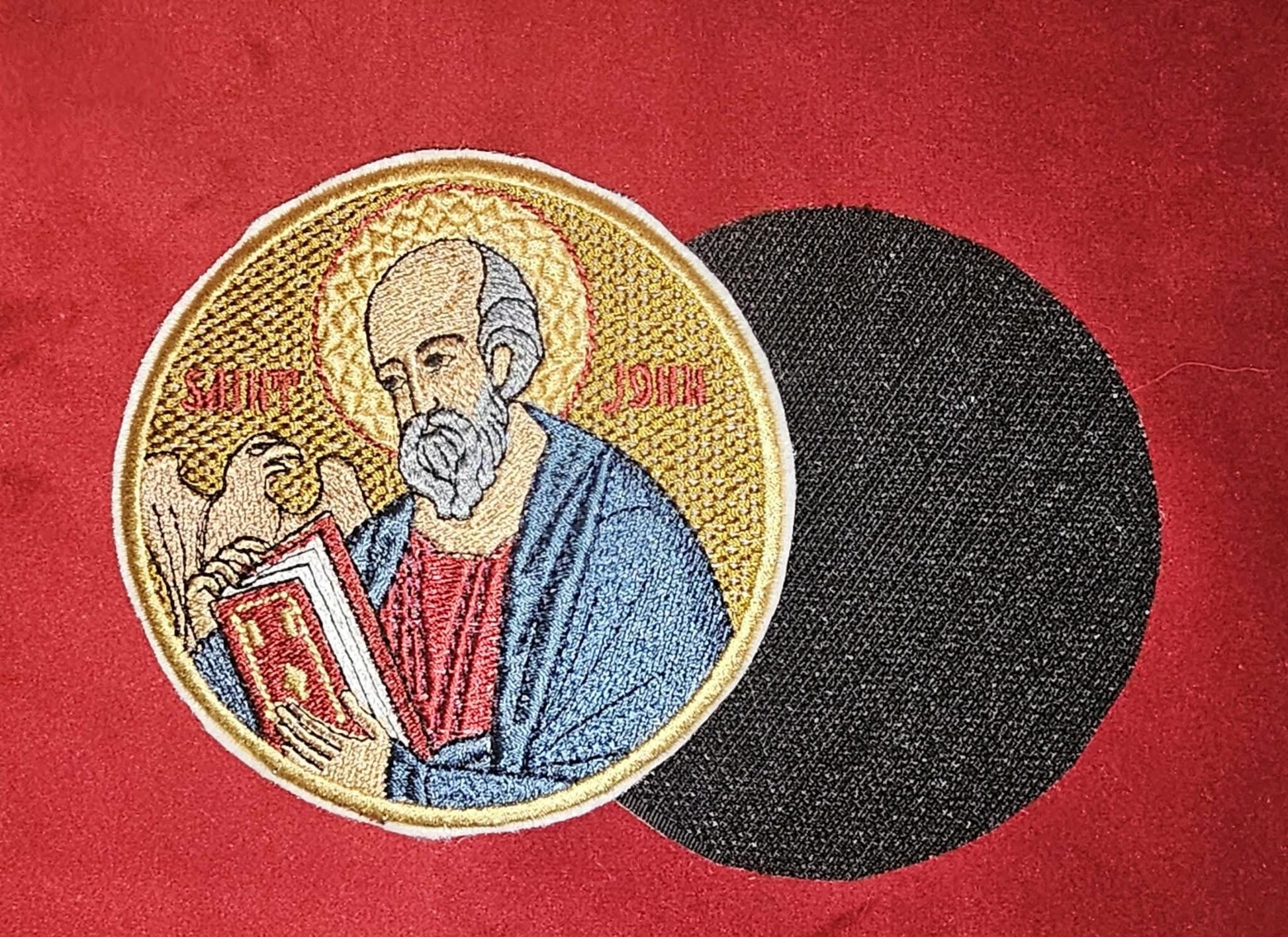 Saint Matthew Orthodox embroidered icon, 4 inch round